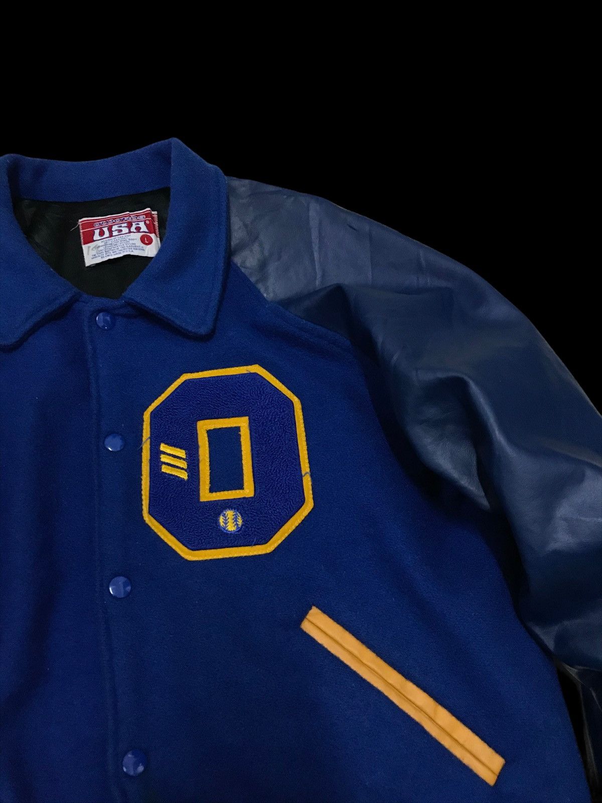 Vintage Vintage O Letterman Baseball Varsity Jacket Blue / G001 Size US L / EU 52-54 / 3 - 2 Thumbnail