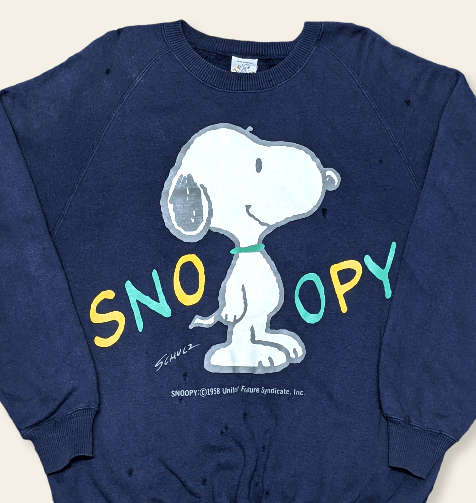 Cartoon Network × Peanuts × Vintage Vintage 80s 90s Snoopy Peanuts Distressed Sweatshirt Size US L / EU 52-54 / 3 - 3 Thumbnail