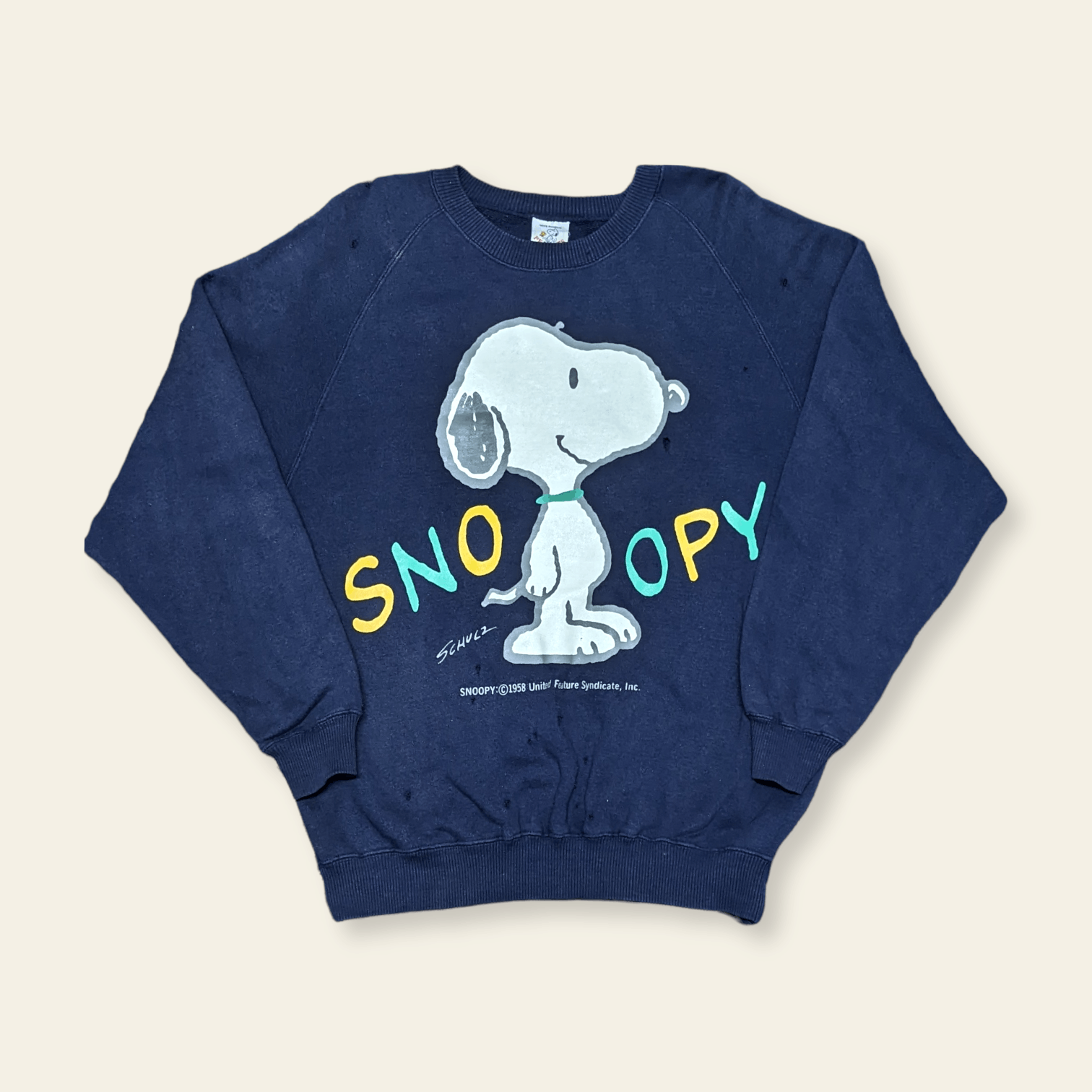 Cartoon Network × Peanuts × Vintage Vintage 80s 90s Snoopy Peanuts Distressed Sweatshirt Size US L / EU 52-54 / 3 - 1 Thumbnail