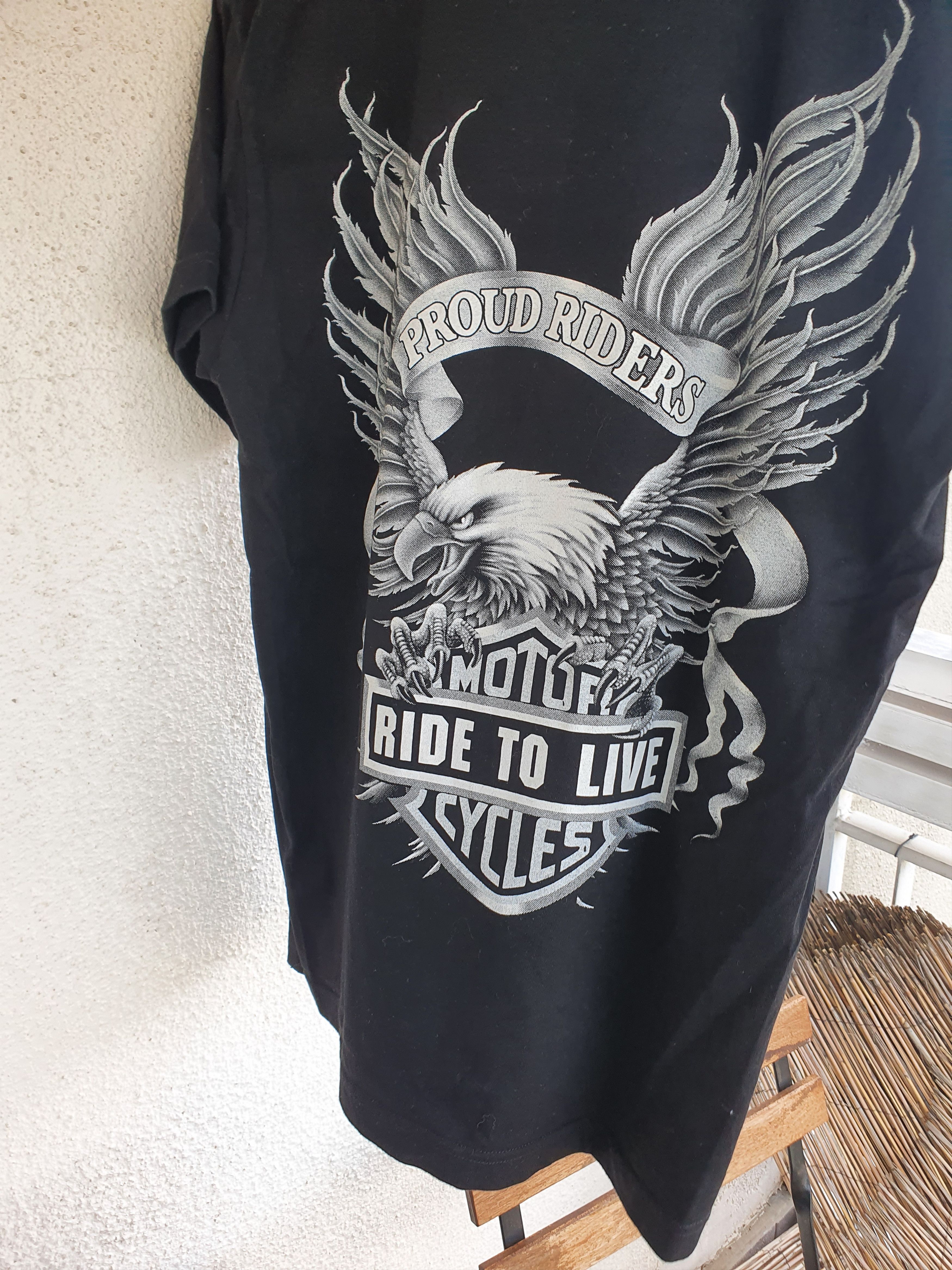 Vintage Ride To Live Proud Riders double sided Vtg red rock tee,M Size US M / EU 48-50 / 2 - 10 Thumbnail