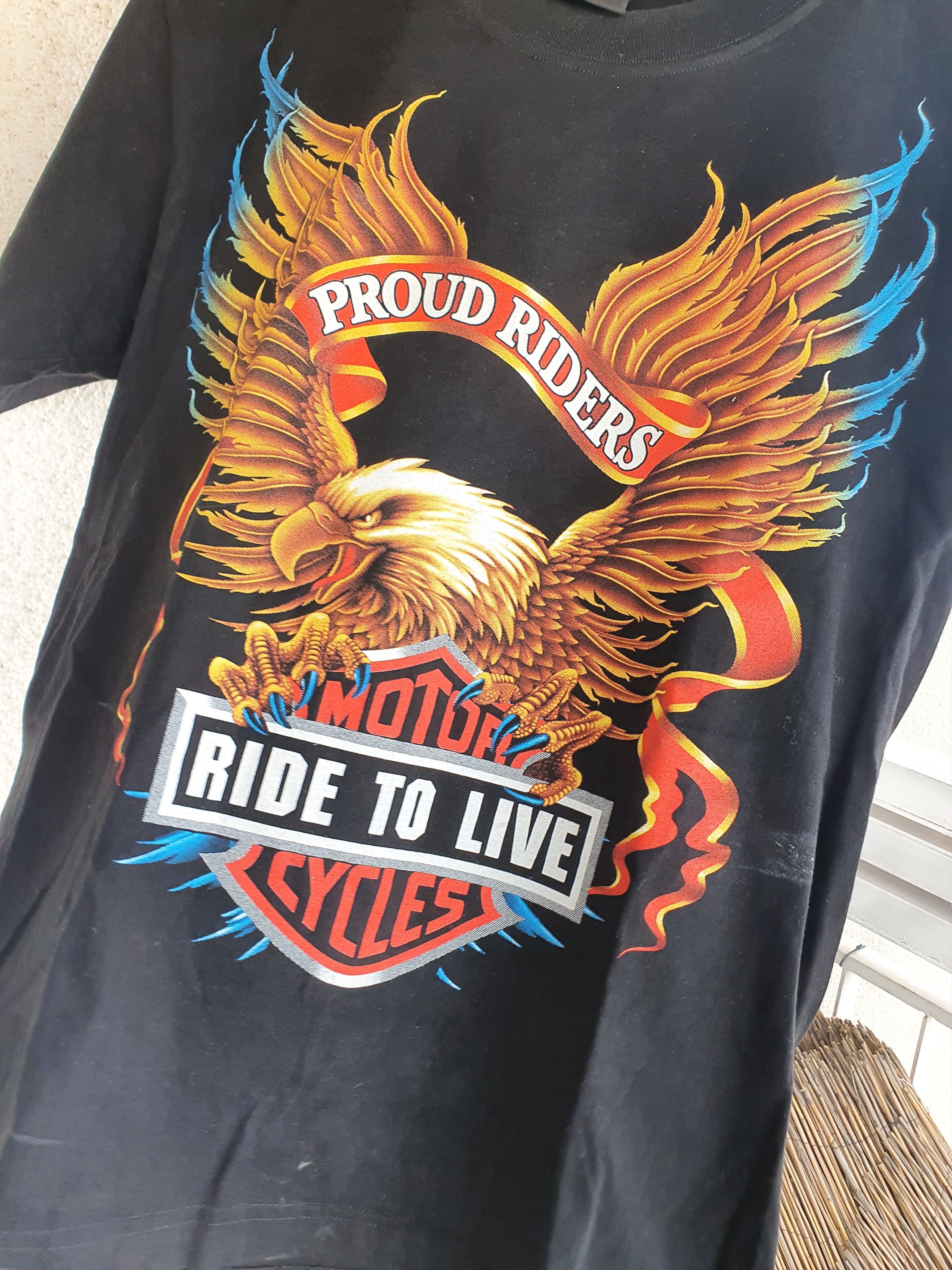 Vintage Ride To Live Proud Riders double sided Vtg red rock tee,M Size US M / EU 48-50 / 2 - 6 Thumbnail