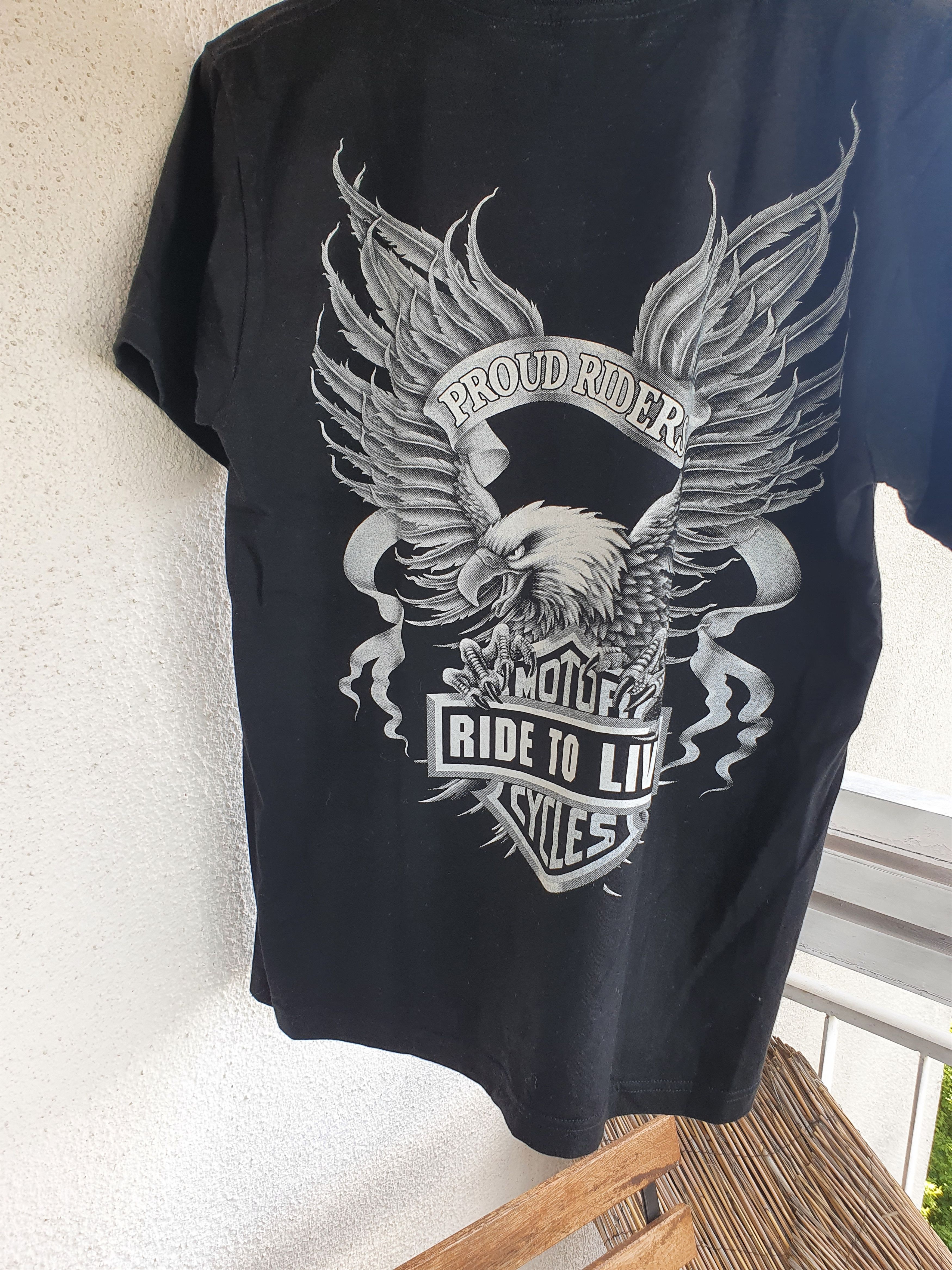 Vintage Ride To Live Proud Riders double sided Vtg red rock tee,M Size US M / EU 48-50 / 2 - 9 Thumbnail