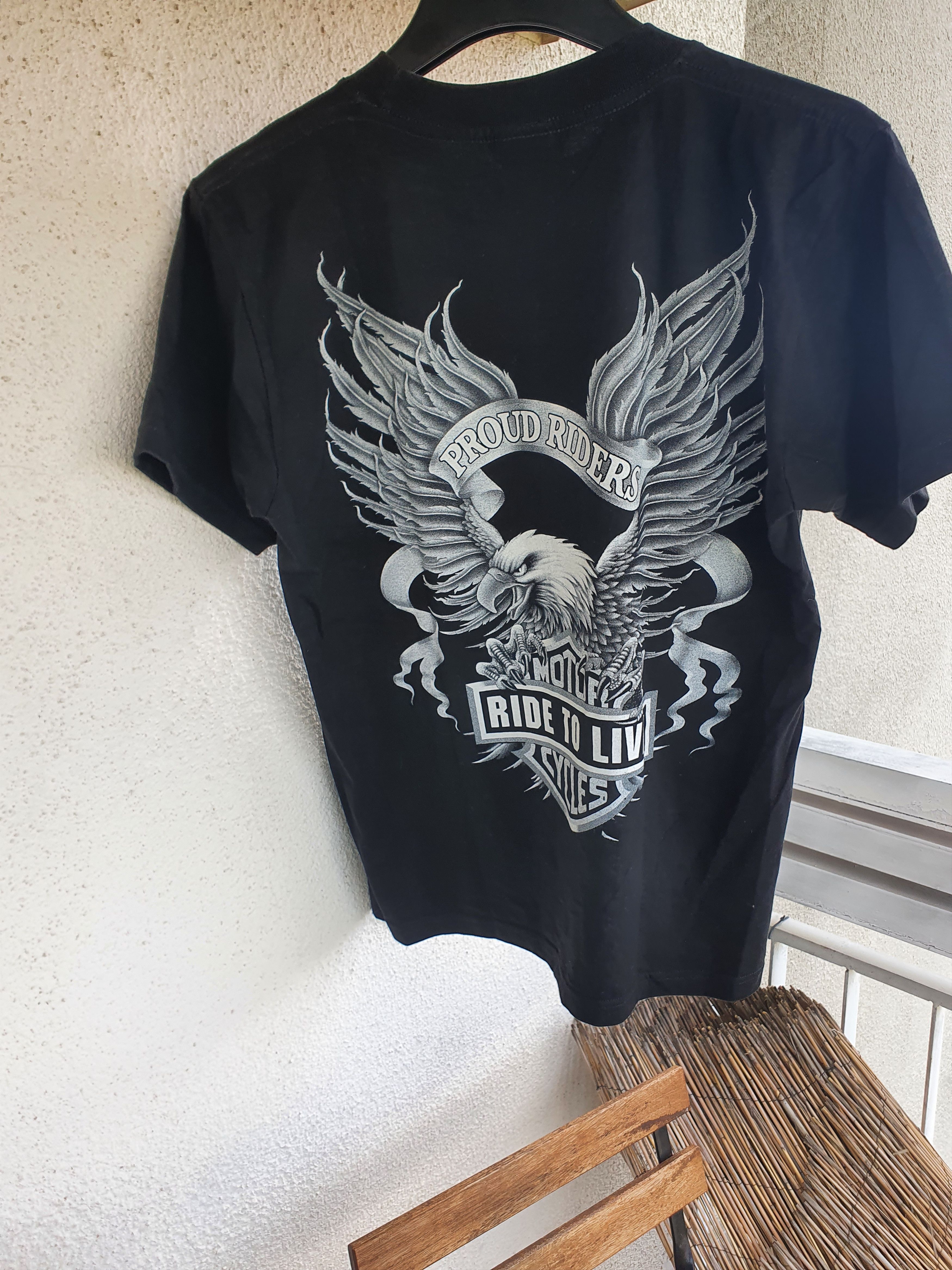 Vintage Ride To Live Proud Riders double sided Vtg red rock tee,M Size US M / EU 48-50 / 2 - 2 Thumbnail