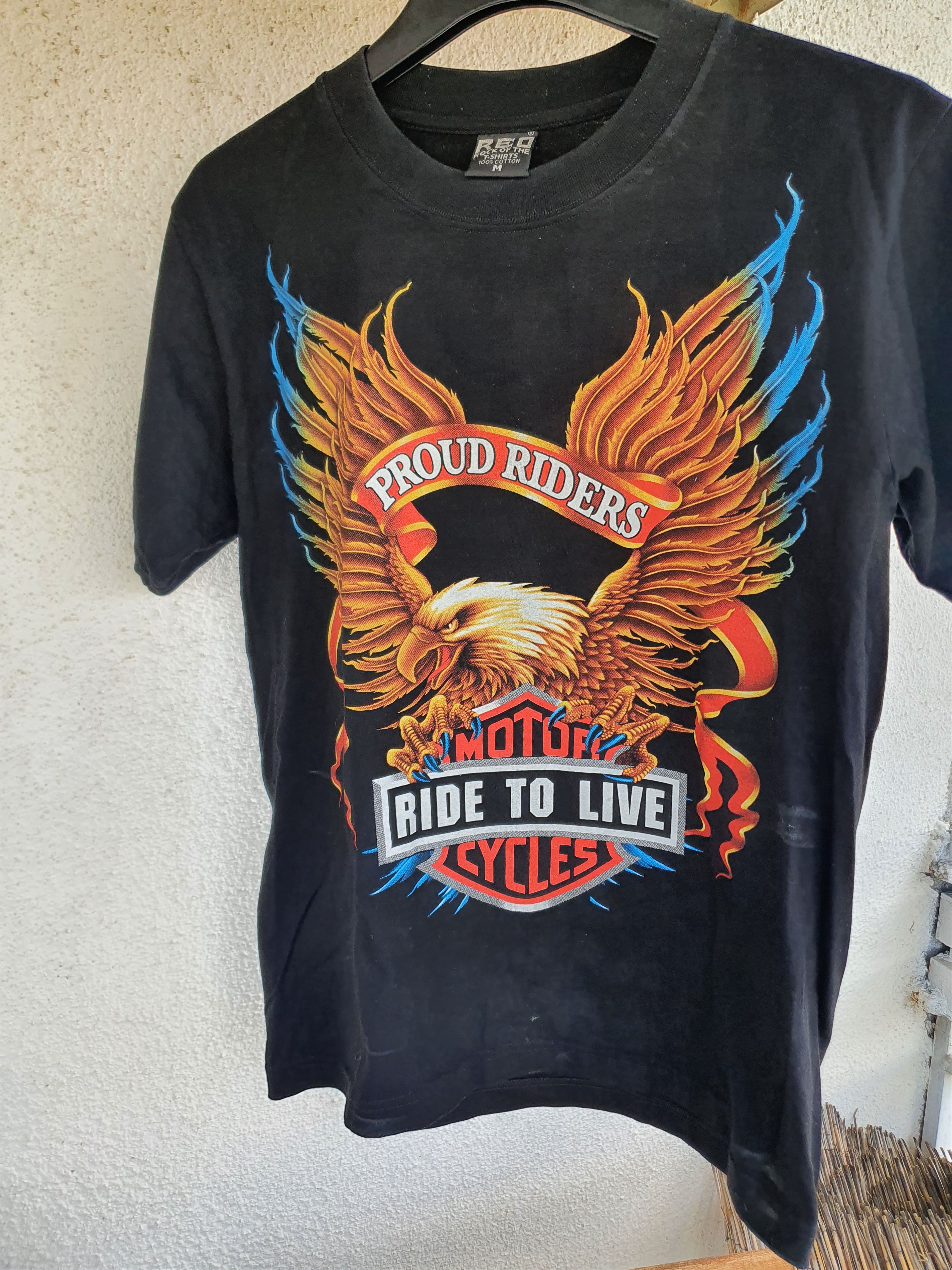 Vintage Ride To Live Proud Riders double sided Vtg red rock tee,M Size US M / EU 48-50 / 2 - 1 Thumbnail
