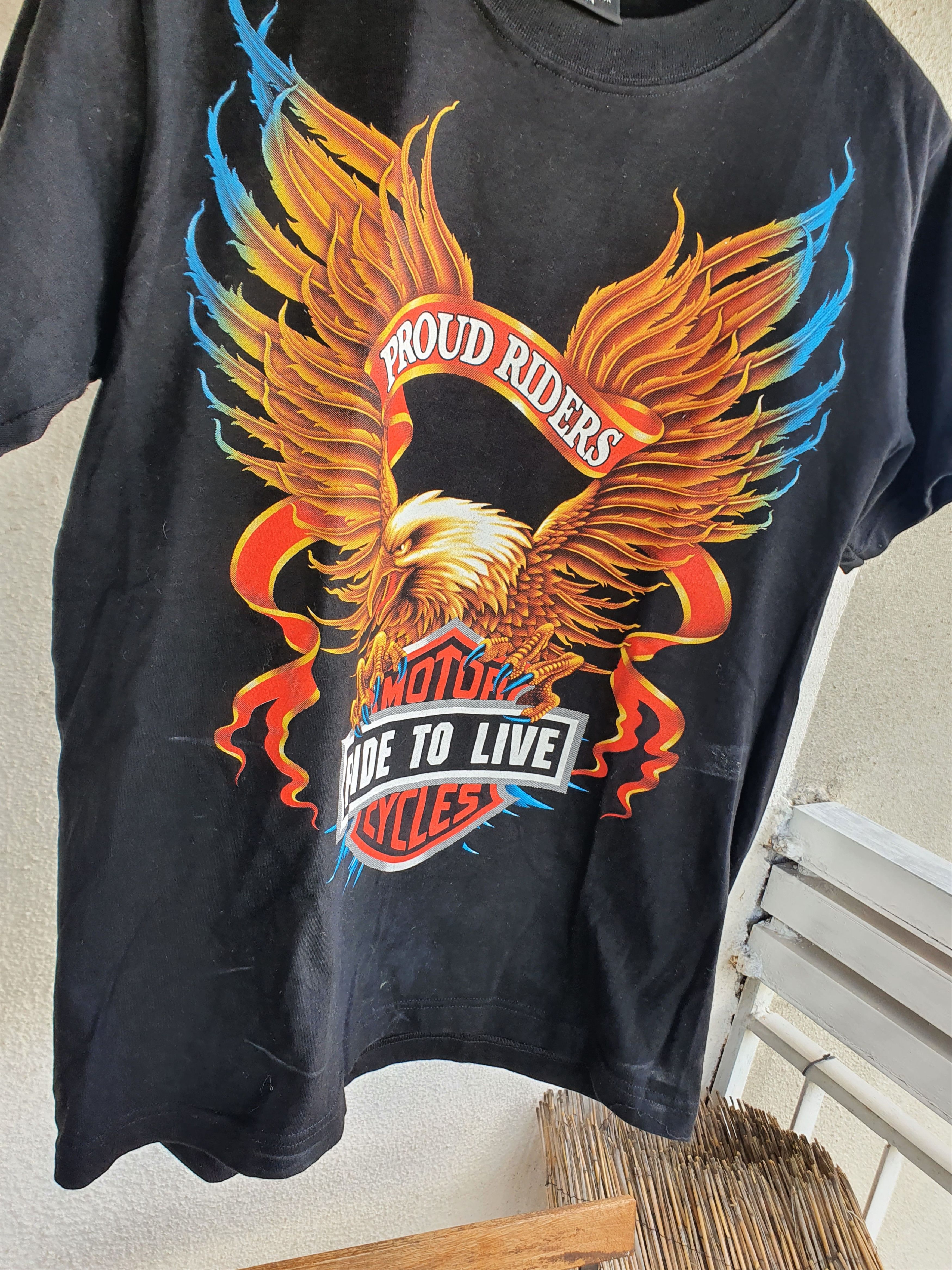 Vintage Ride To Live Proud Riders double sided Vtg red rock tee,M Size US M / EU 48-50 / 2 - 5 Thumbnail