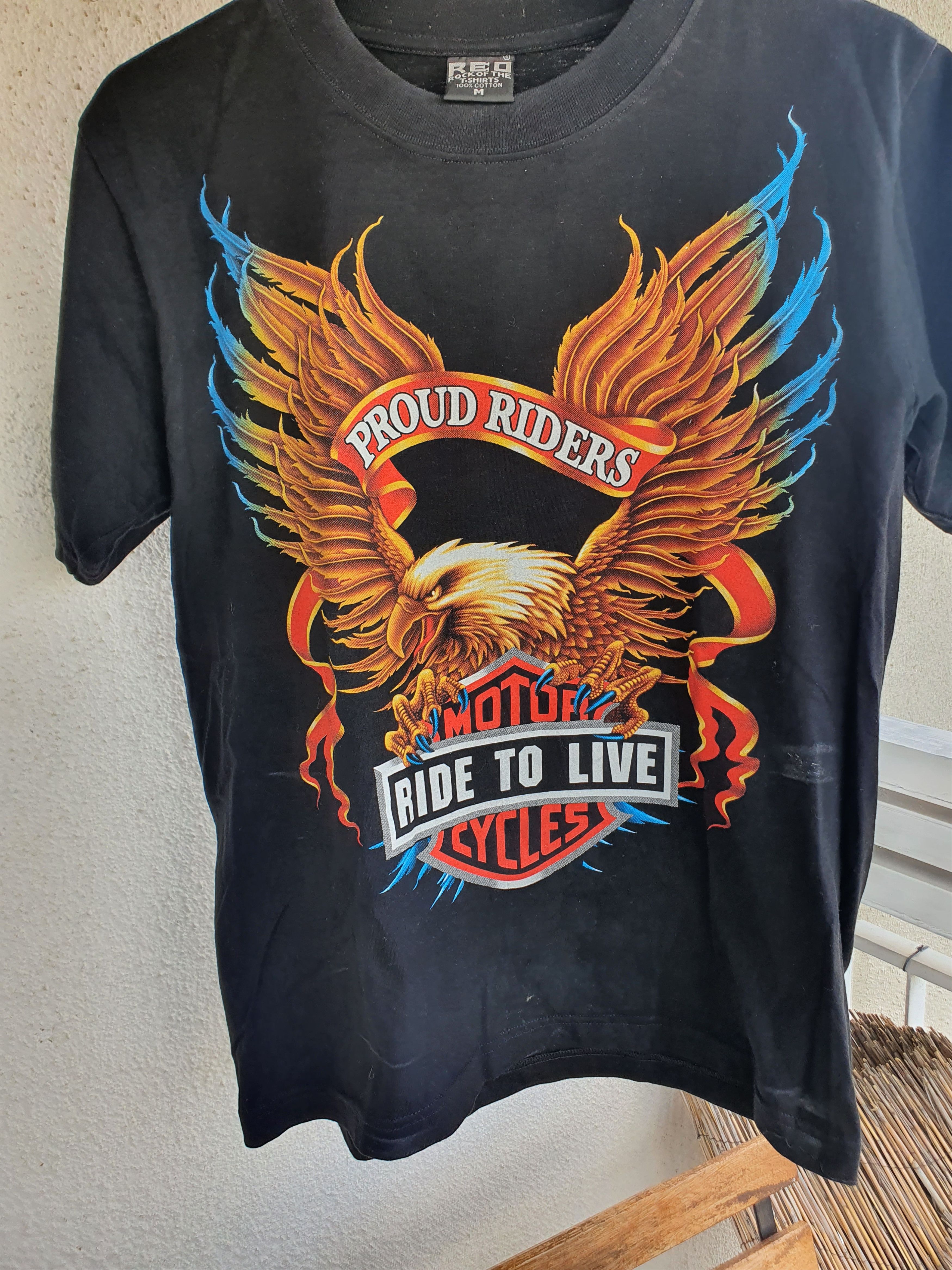 Vintage Ride To Live Proud Riders double sided Vtg red rock tee,M Size US M / EU 48-50 / 2 - 3 Thumbnail