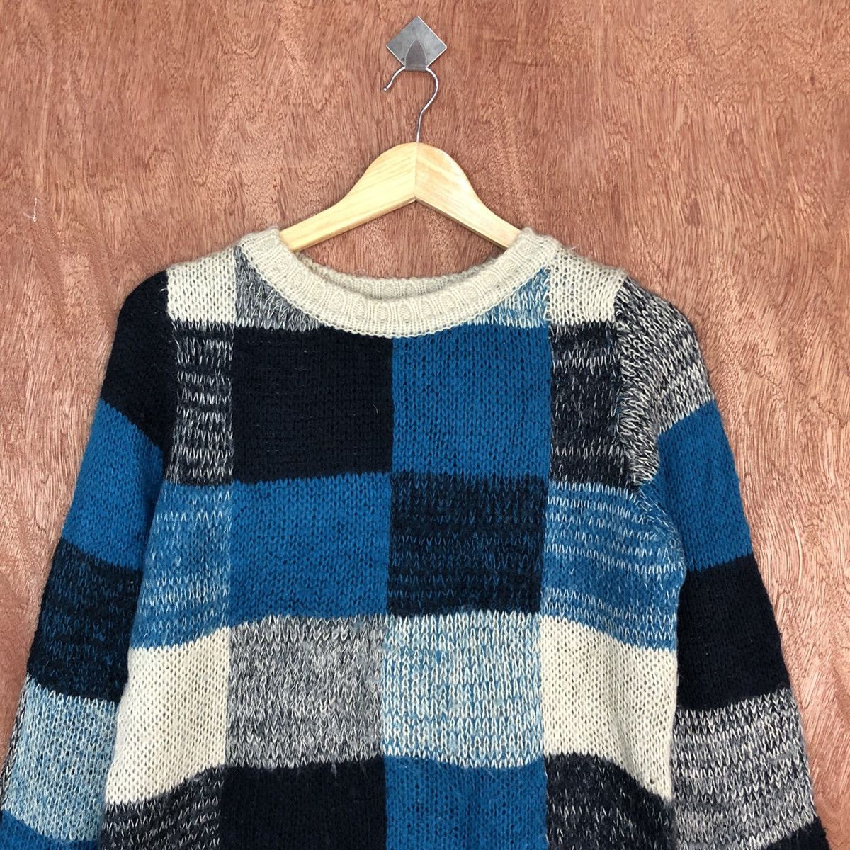 Homespun Knitwear Natural Palette crochet mohair checkered Knitwear #H367 Size US M / EU 48-50 / 2 - 9 Thumbnail