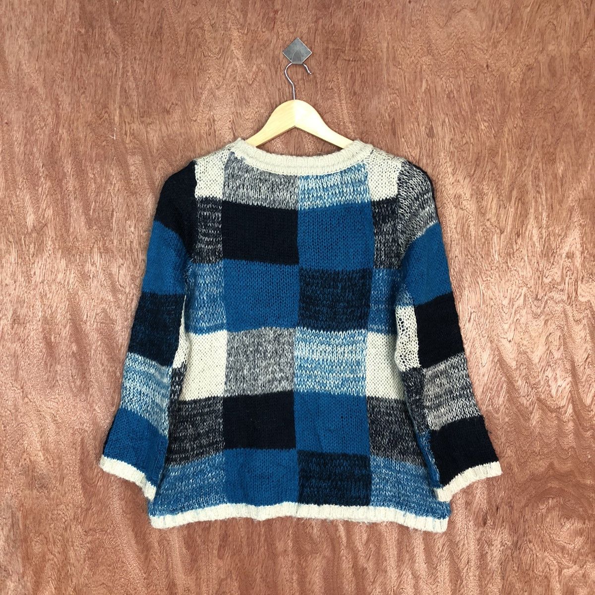 Homespun Knitwear Natural Palette crochet mohair checkered Knitwear #H367 Size US M / EU 48-50 / 2 - 11 Thumbnail