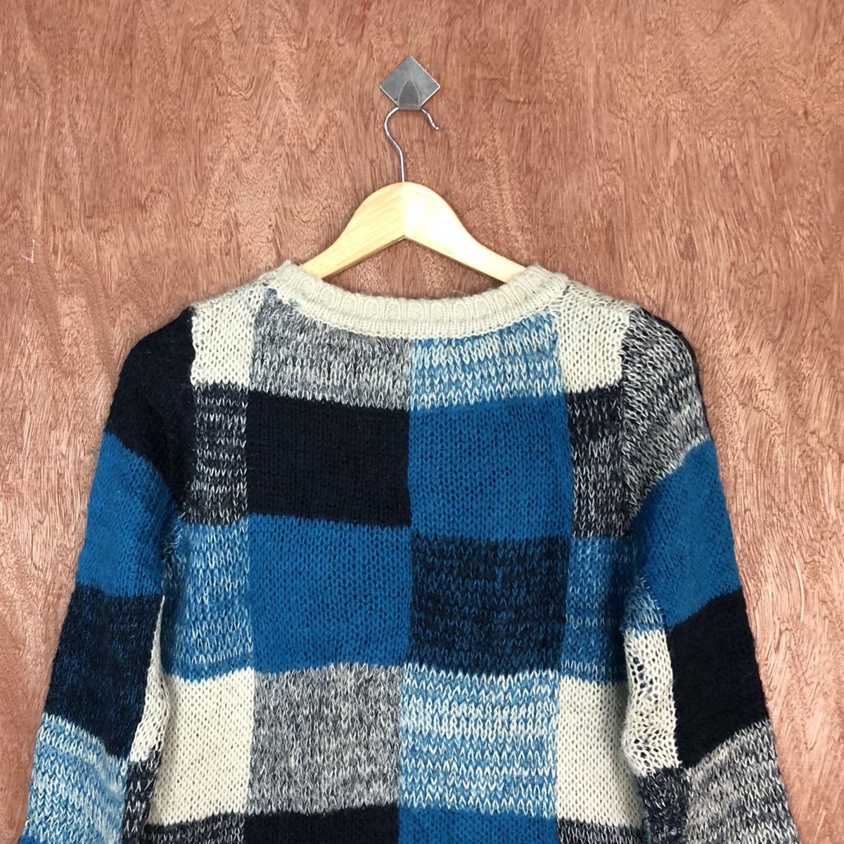 Homespun Knitwear Natural Palette crochet mohair checkered Knitwear #H367 Size US M / EU 48-50 / 2 - 12 Thumbnail