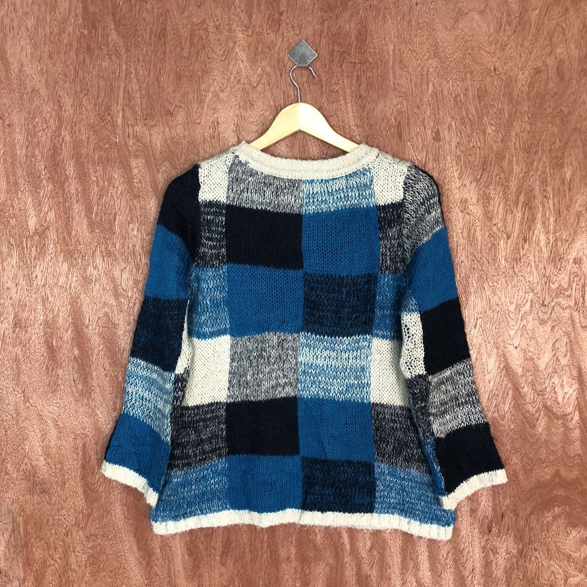 Homespun Knitwear Natural Palette crochet mohair checkered Knitwear #H367 Size US M / EU 48-50 / 2 - 13 Thumbnail