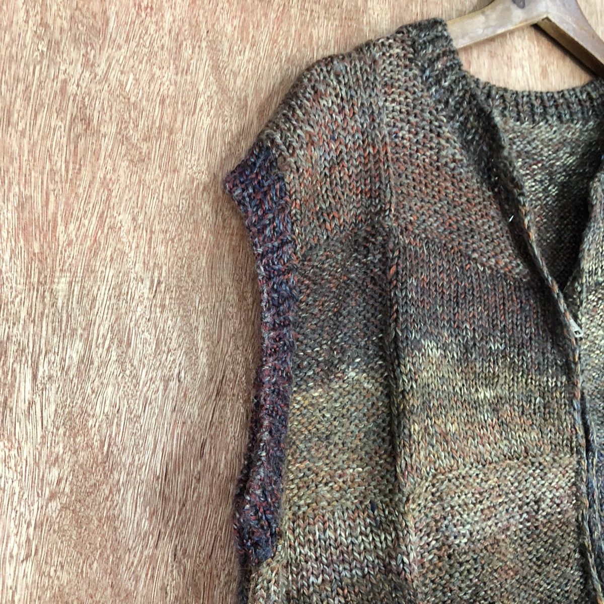 Vintage DL Japan Brown sleeveless Knitwear cardigan Vest #H366 Size US M / EU 48-50 / 2 - 5 Thumbnail