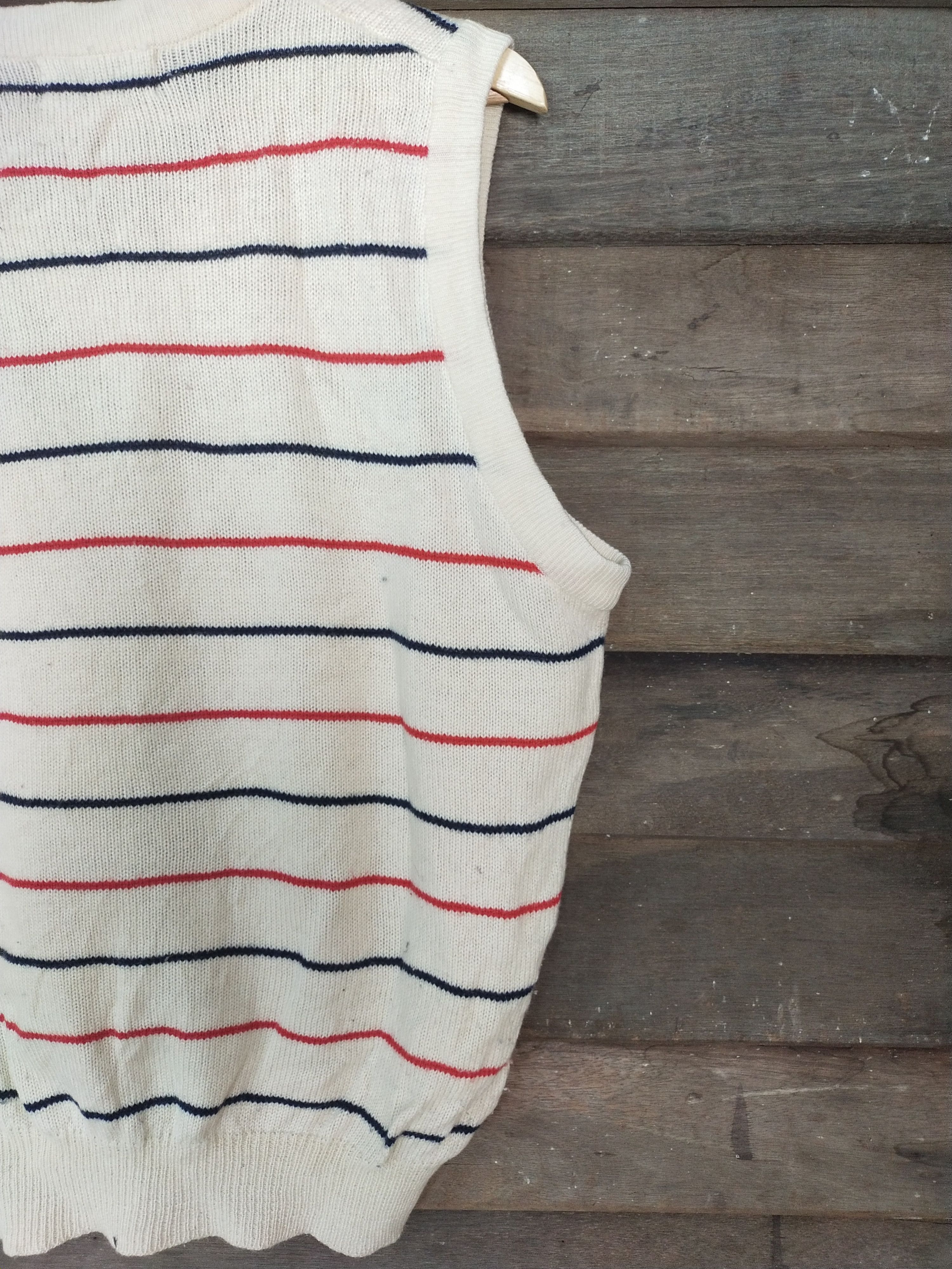 Grand Slam Grand Slam Munsingwear cream stripe knitwear vest #S224 Size US M / EU 48-50 / 2 - 9 Thumbnail