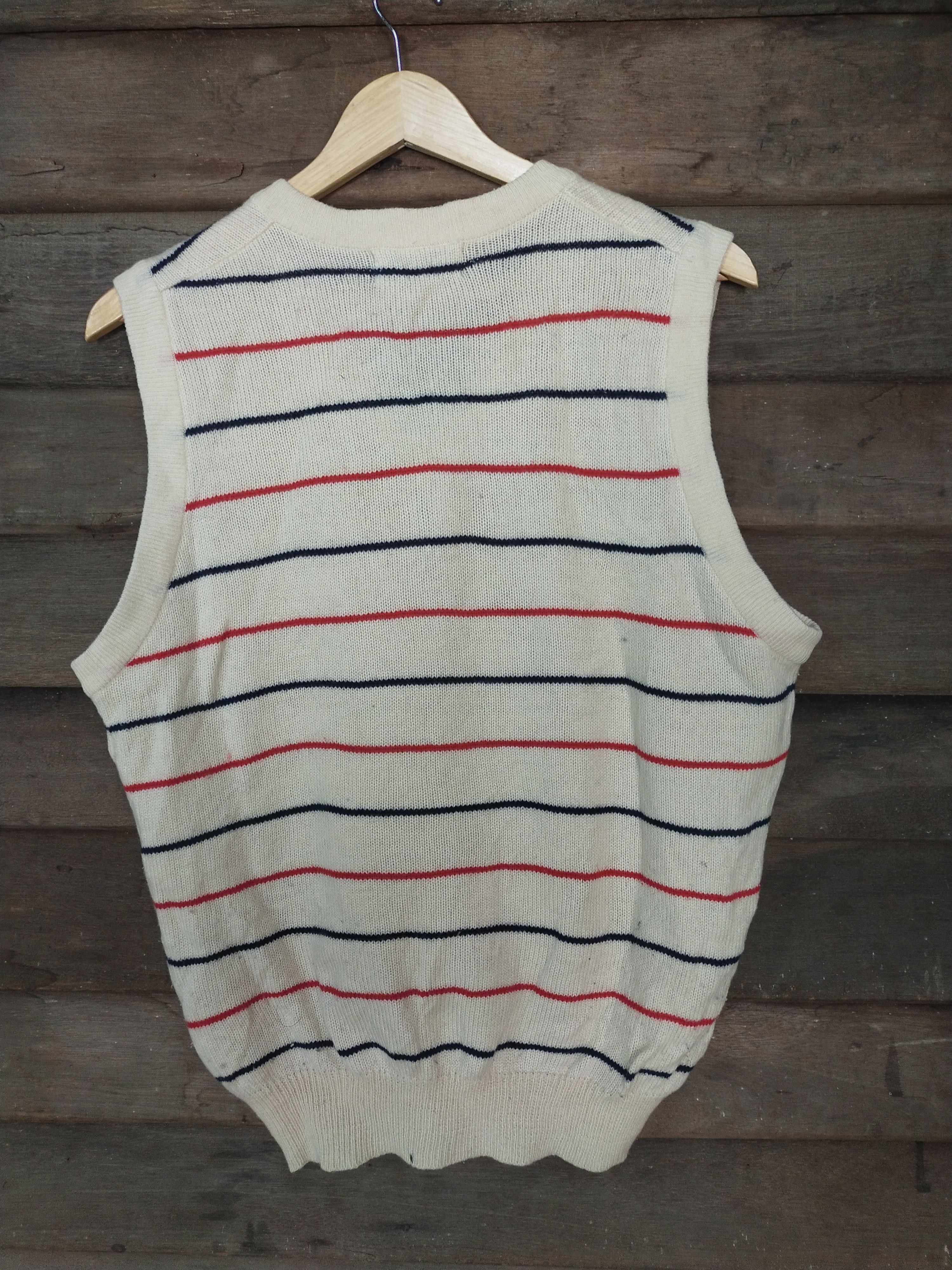 Grand Slam Grand Slam Munsingwear cream stripe knitwear vest #S224 Size US M / EU 48-50 / 2 - 8 Thumbnail