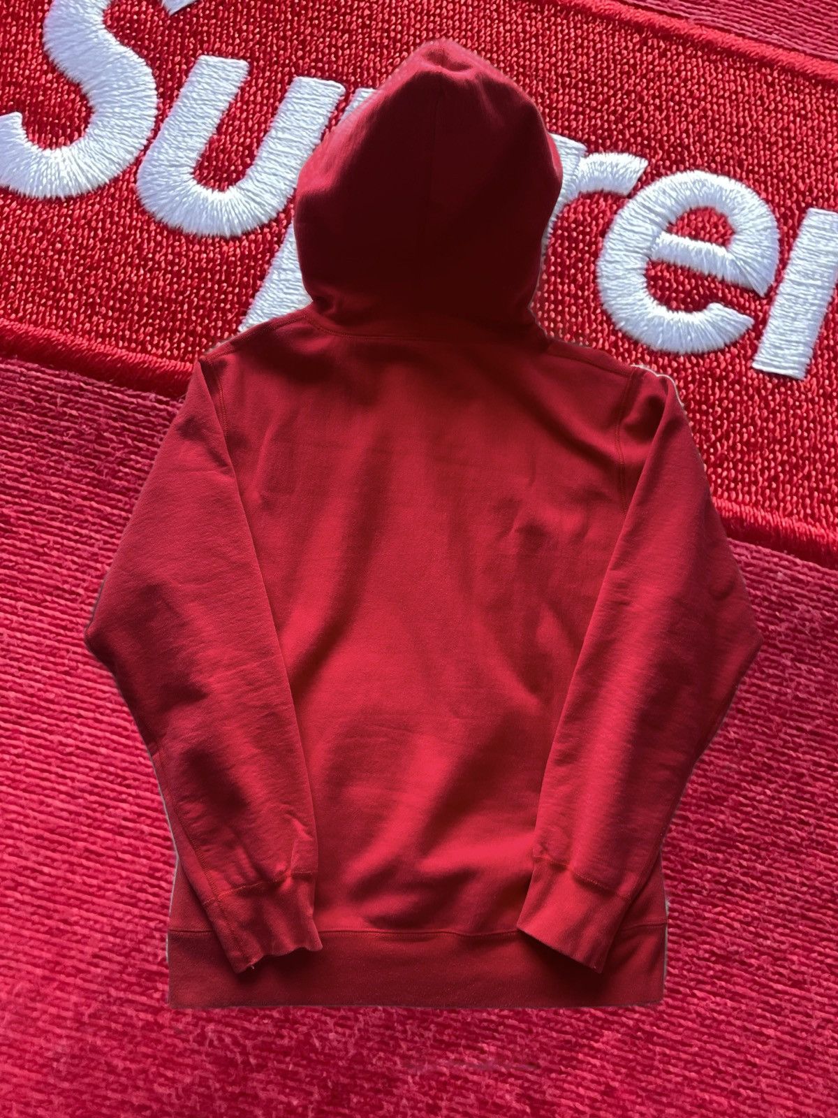 Supreme Supreme FW 2014 Red On Red Box Logo Hoodie 100 Supreme Supreme FW 2014 Red On Red Box Logo Hoodie 100