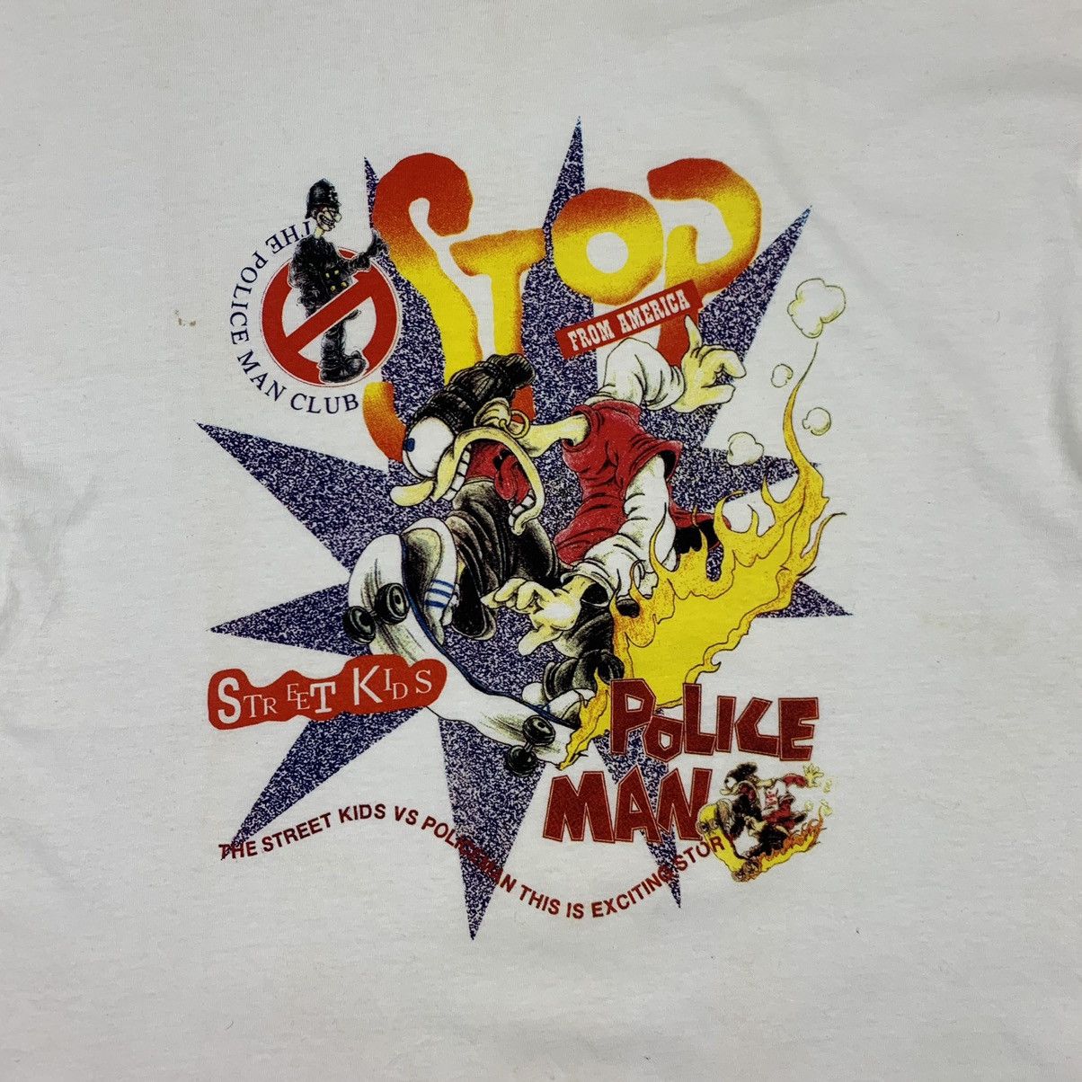 Vintage Vintage Street Kids Vs Policeman American Art Shirt Size US L / EU 52-54 / 3 - 3 Thumbnail