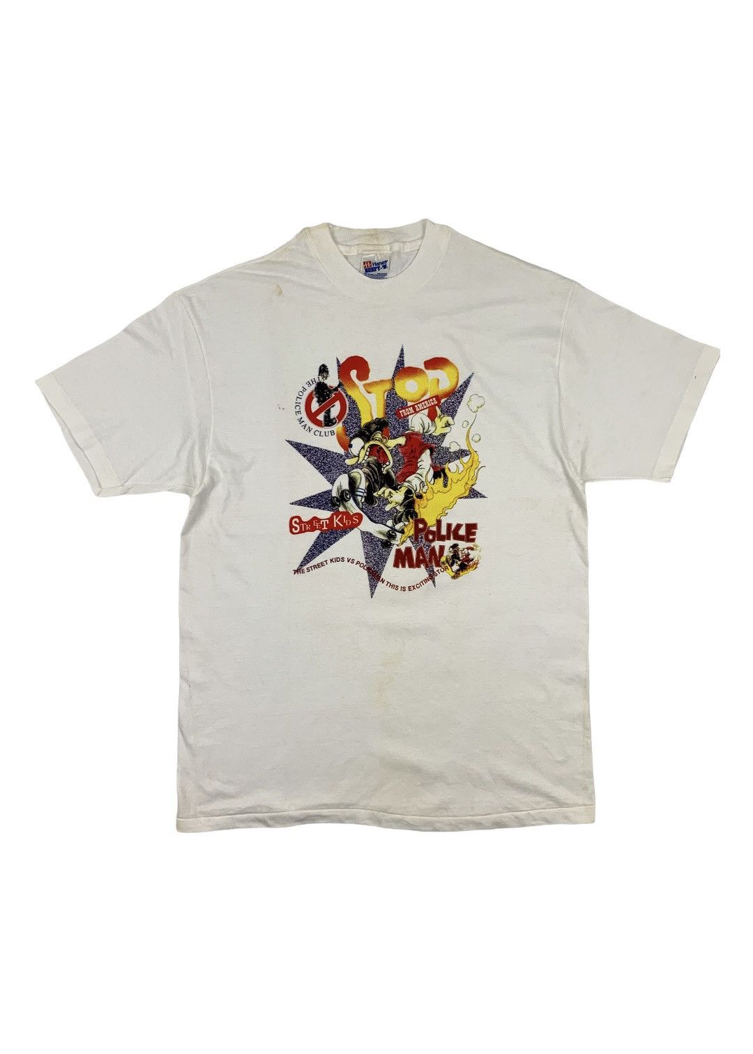 Vintage Vintage Street Kids Vs Policeman American Art Shirt Size US L / EU 52-54 / 3 - 1 Thumbnail