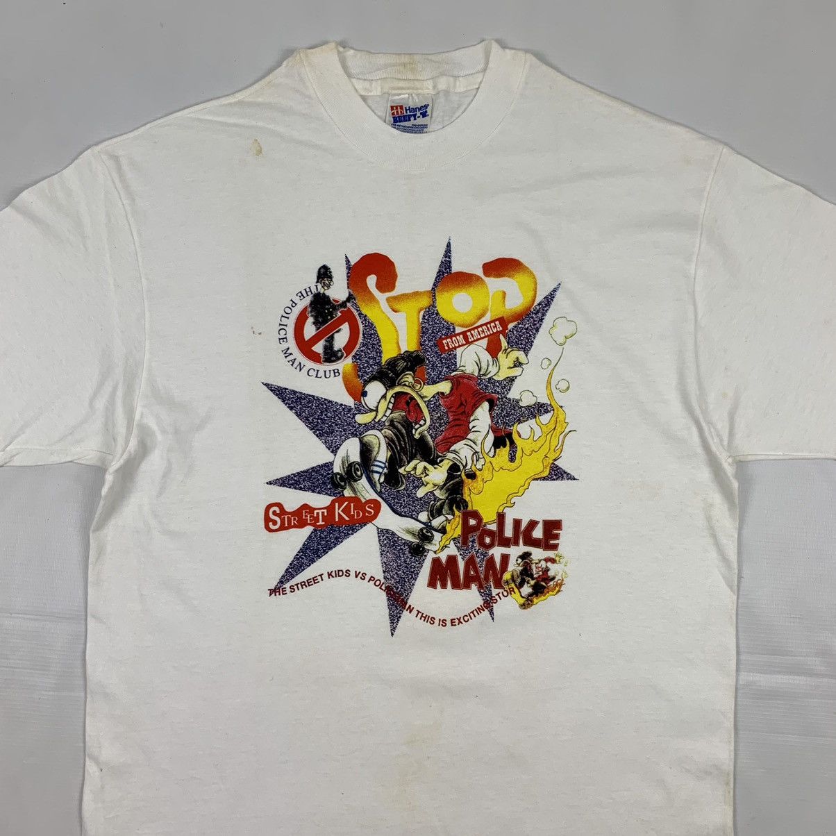 Vintage Vintage Street Kids Vs Policeman American Art Shirt Size US L / EU 52-54 / 3 - 2 Thumbnail