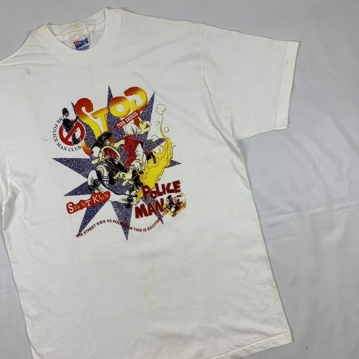 Vintage Vintage Street Kids Vs Policeman American Art Shirt Size US L / EU 52-54 / 3 - 5 Thumbnail