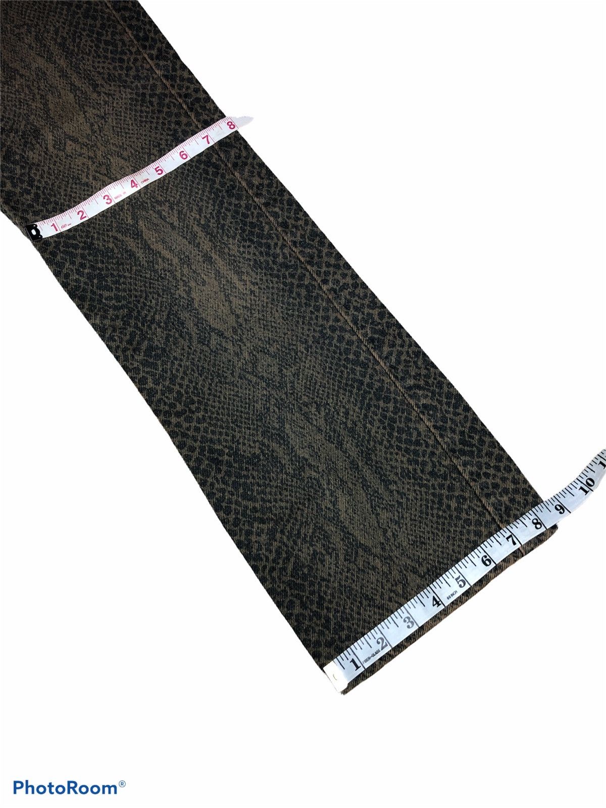 Vintage FLARED⚡️⚡️PRINTED SNAKE SKIN MOTIVE RUSTY DENIM BY LONDON JEAN Size US 28 / EU 44 - 9 Thumbnail