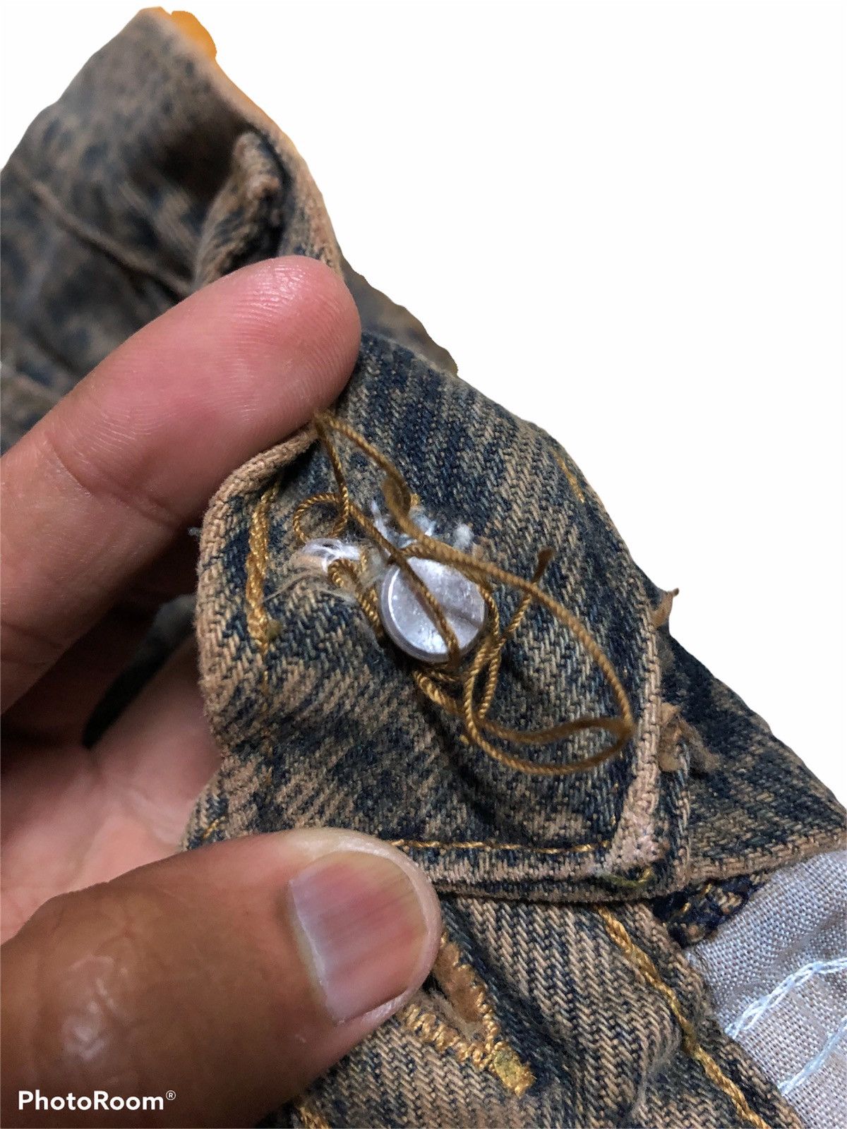 Vintage FLARED⚡️⚡️PRINTED SNAKE SKIN MOTIVE RUSTY DENIM BY LONDON JEAN Size US 28 / EU 44 - 7 Thumbnail