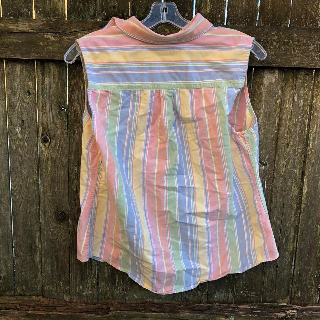L.L. Bean 90s Vintage LL Bean Sleeveless Button Down Pinstripe Preppy Size L / US 10 / IT 46 - 4 Thumbnail
