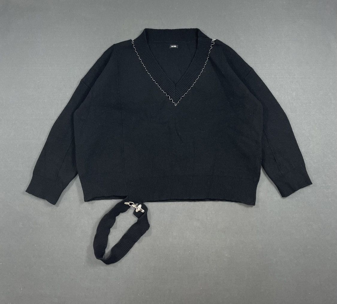 Raf Simons Raf simons 18ss runway oversized v neck sweater | Grailed