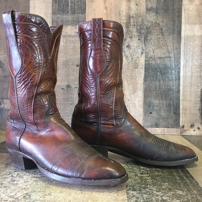 Lucchese Lucchese Vtg San Antonio French Toe Cowboy Boots Mens 9.5 D ...