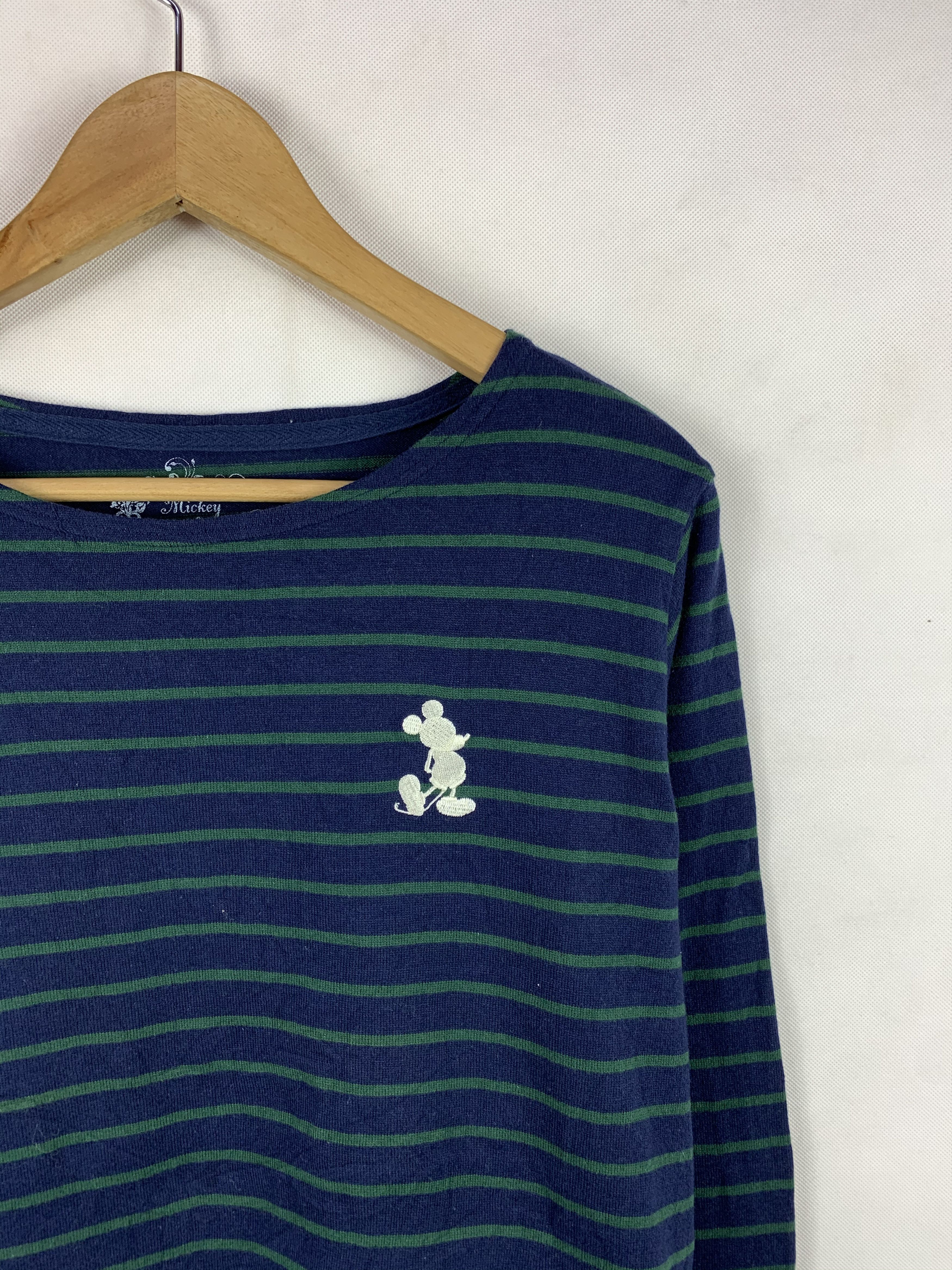 Disney 🔥Mickey Mouse Disney Long Sleeves Stripes Tee Size US M / EU 48-50 / 2 - 2 Thumbnail