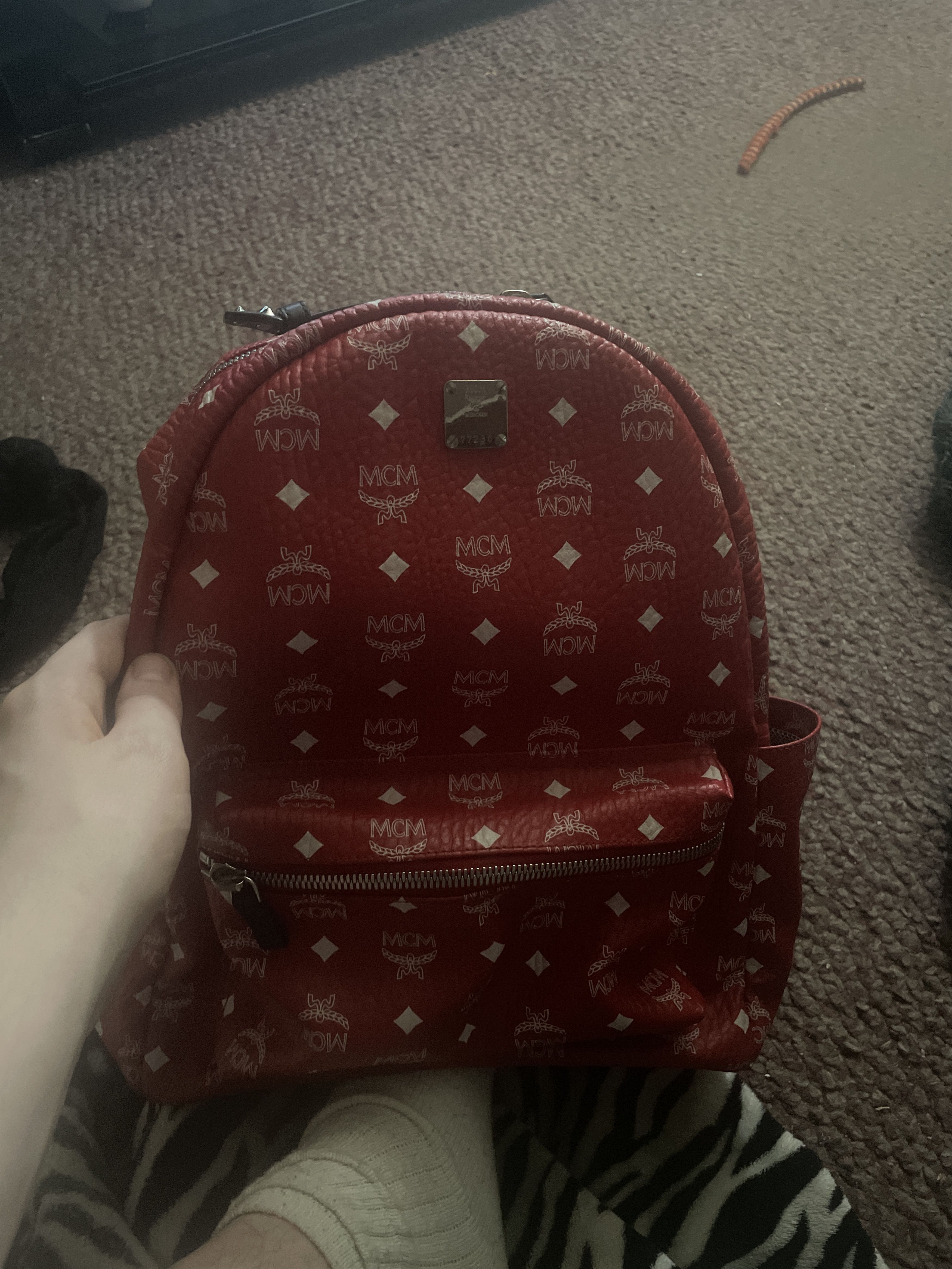 MCM Red mcm backpack | Grailed