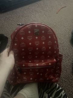 Mcm backpack outlet red and white