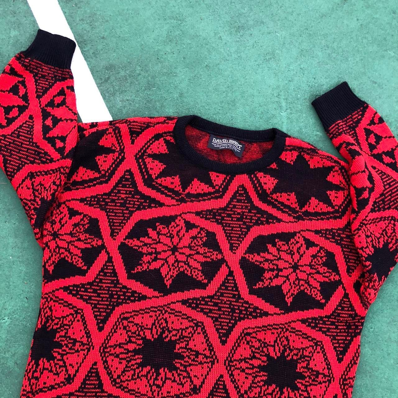 Vintage Women’s 70s Vintage Sweater Made In USA cool pattern Size US L / EU 52-54 / 3 - 1 Thumbnail