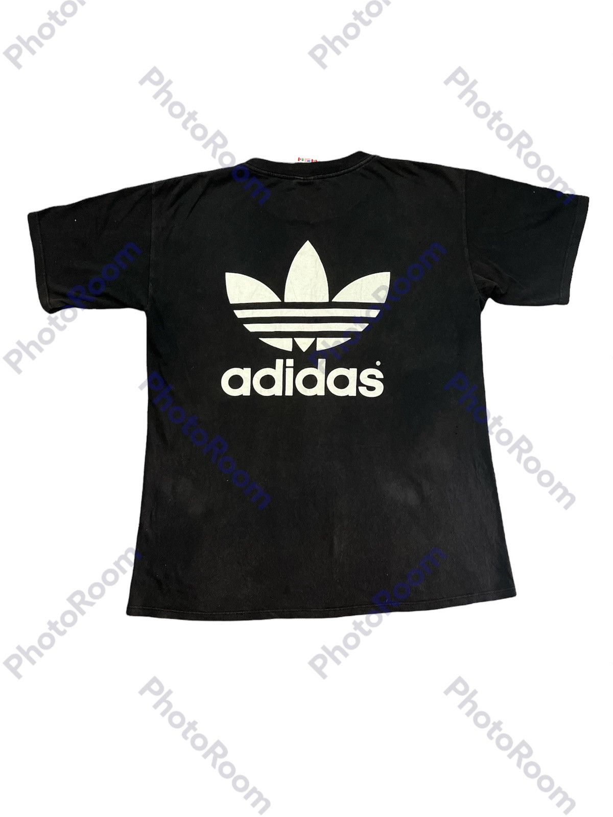 Vintage VINTAGE BLACK FADED ADIDAS BIG LOGO MADE USA Size US L / EU 52-54 / 3 - 5 Thumbnail
