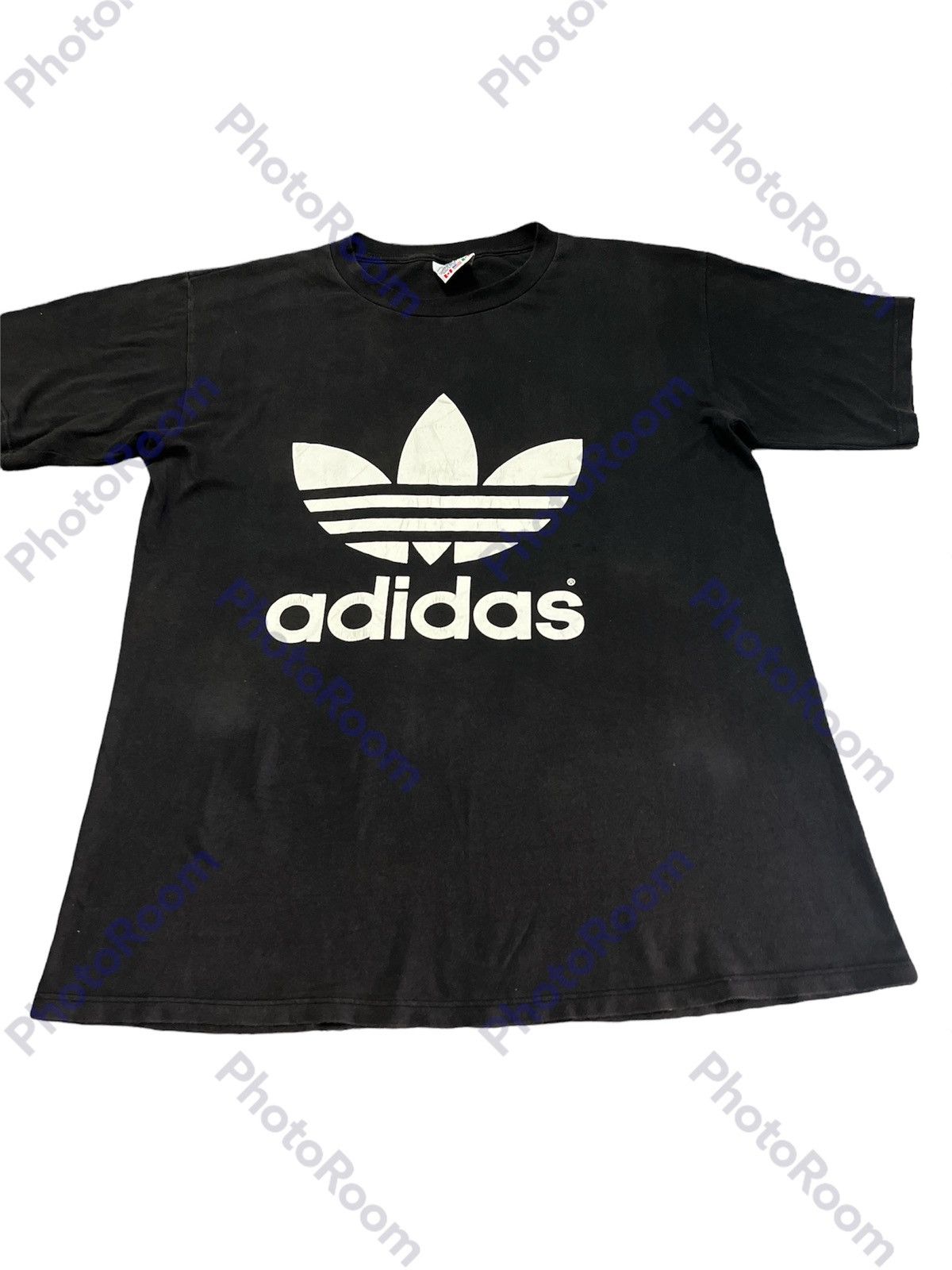 Vintage VINTAGE BLACK FADED ADIDAS BIG LOGO MADE USA Size US L / EU 52-54 / 3 - 4 Thumbnail