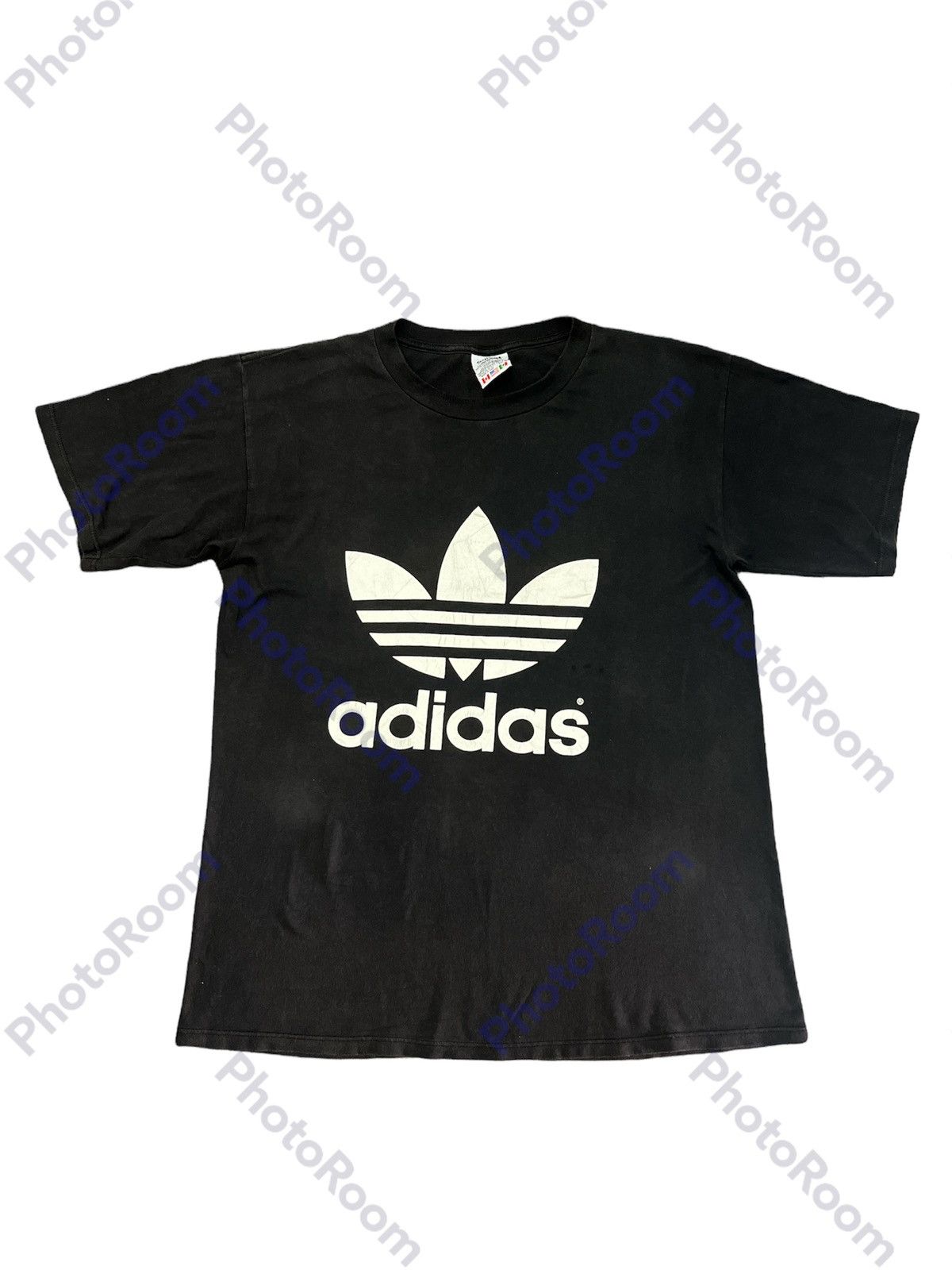 Vintage VINTAGE BLACK FADED ADIDAS BIG LOGO MADE USA Size US L / EU 52-54 / 3 - 1 Thumbnail