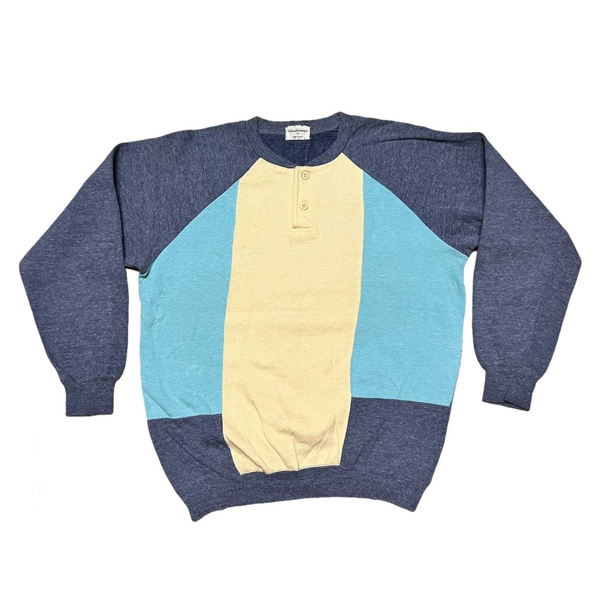 Japanese Brand × Vintage Vintage Takashimaya Colour Block Sweatshirt Size US L / EU 52-54 / 3 - 1 Thumbnail