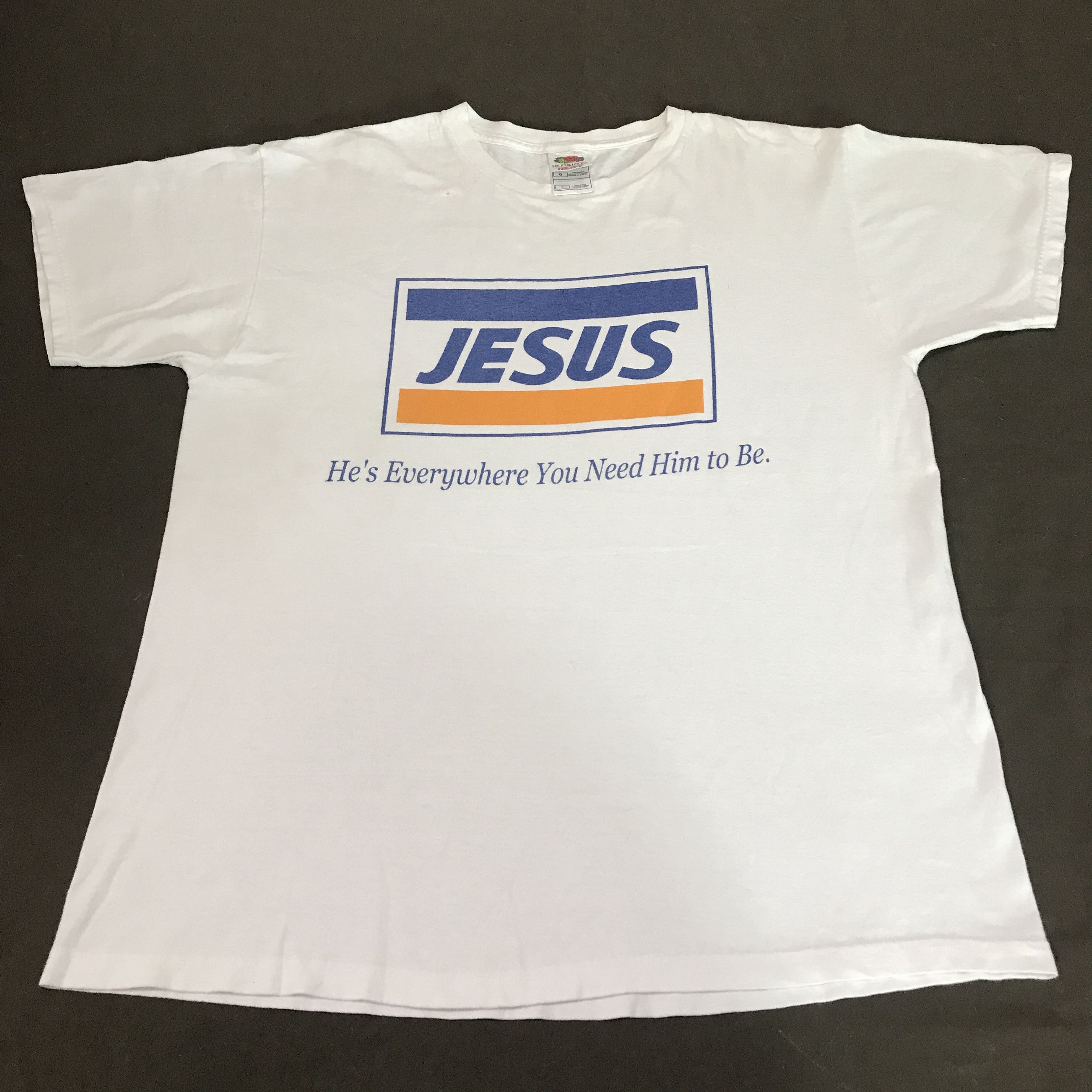 Vintage Vtg He's everywhere you need him to be God Jesus Bible Holy Size US L / EU 52-54 / 3 - 2 Thumbnail