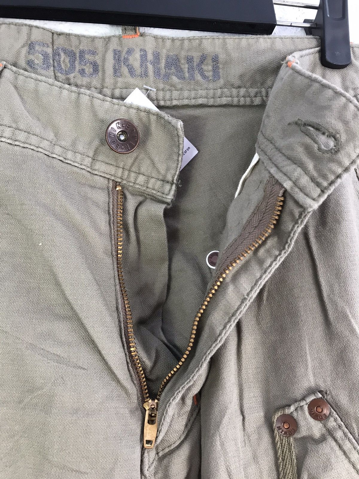 Edwin × Seditionaries Edwin 505 Khaki Multi Pocket Military Style Cargo Pants Size US 34 / EU 50 - 5 Thumbnail