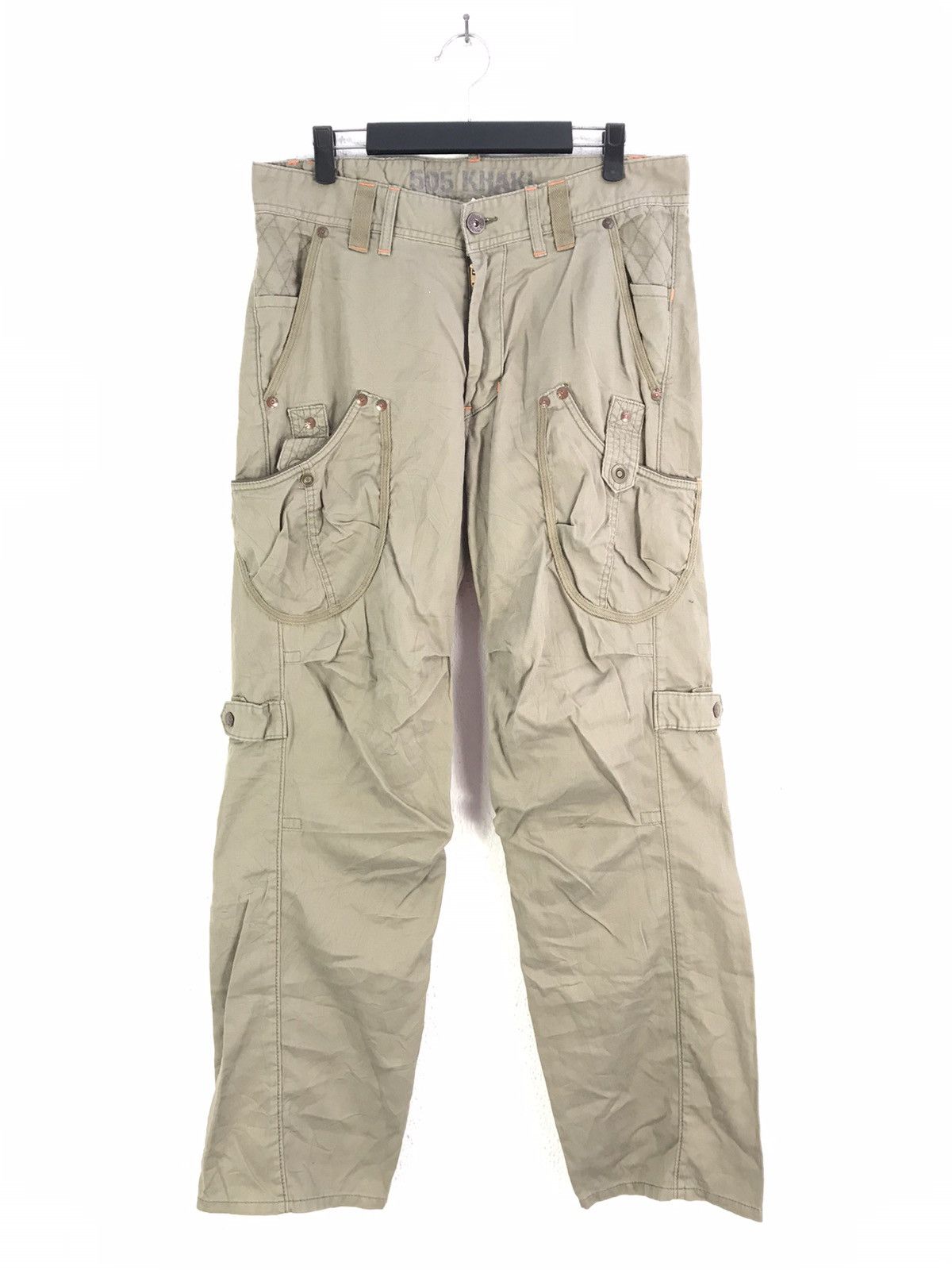 Edwin × Seditionaries Edwin 505 Khaki Multi Pocket Military Style Cargo Pants Size US 34 / EU 50 - 1 Thumbnail