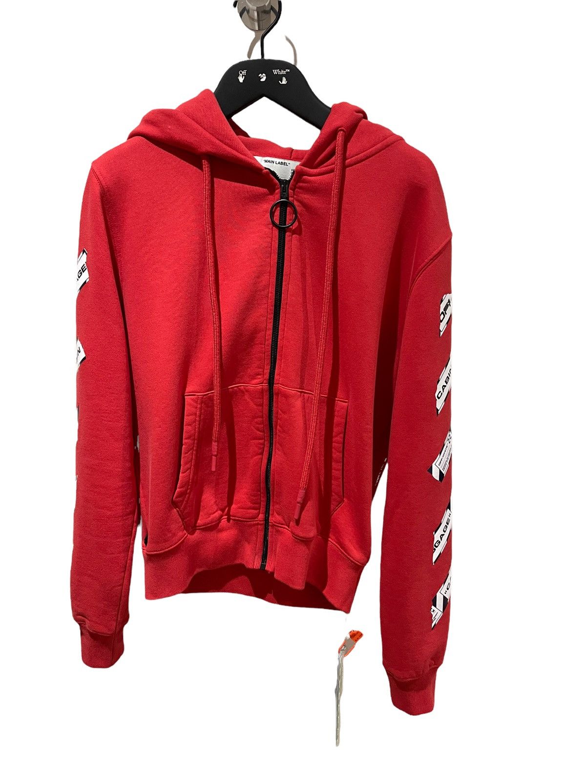 Off White Airport Taped Zipped Hoodie