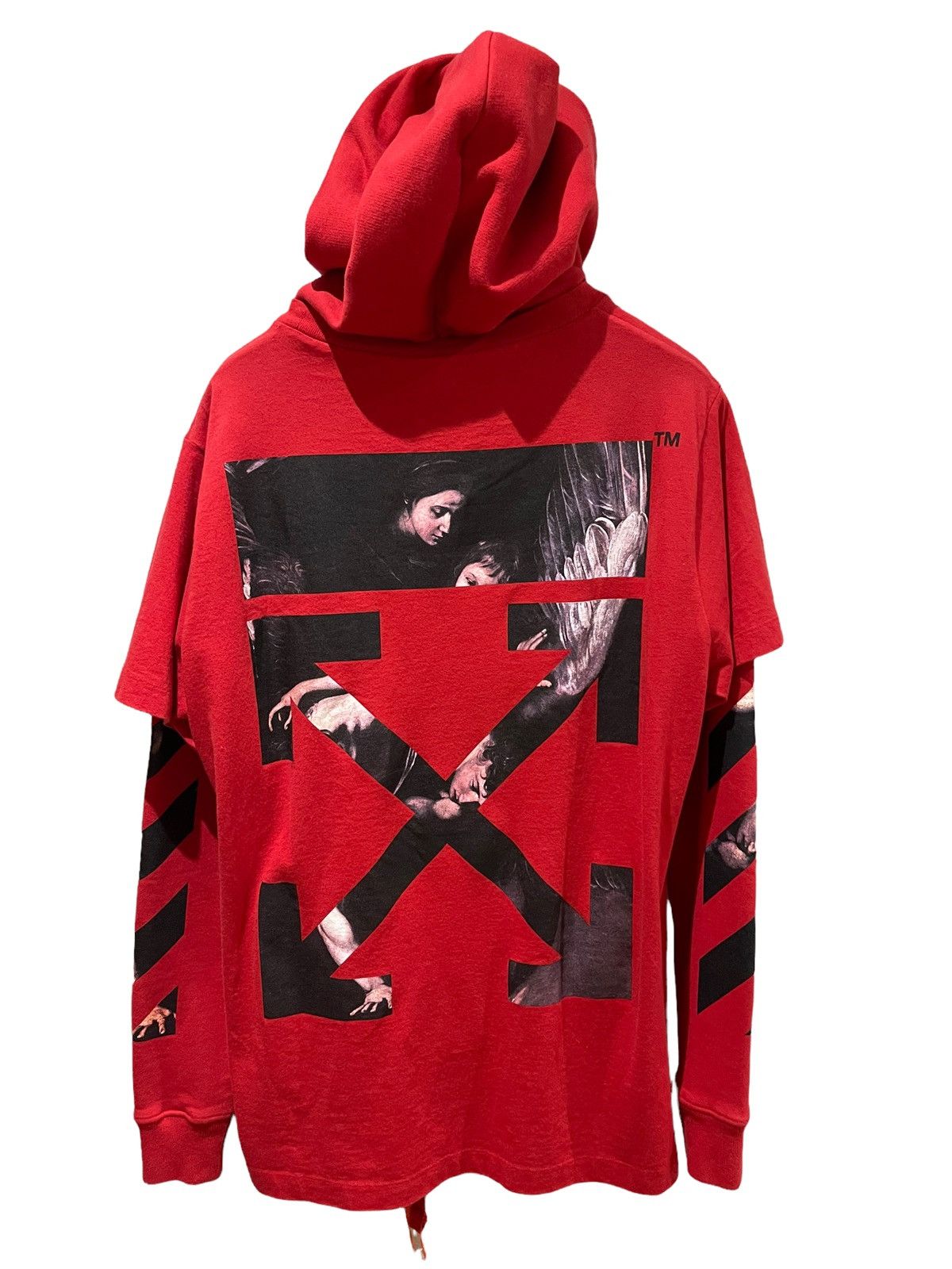 【Off White】CARAVAG ARROW DOUBLE TEE HOOD  ★関税送料込み Off-White: CARAVAG ARROW DOUBLE TEE HOOD
