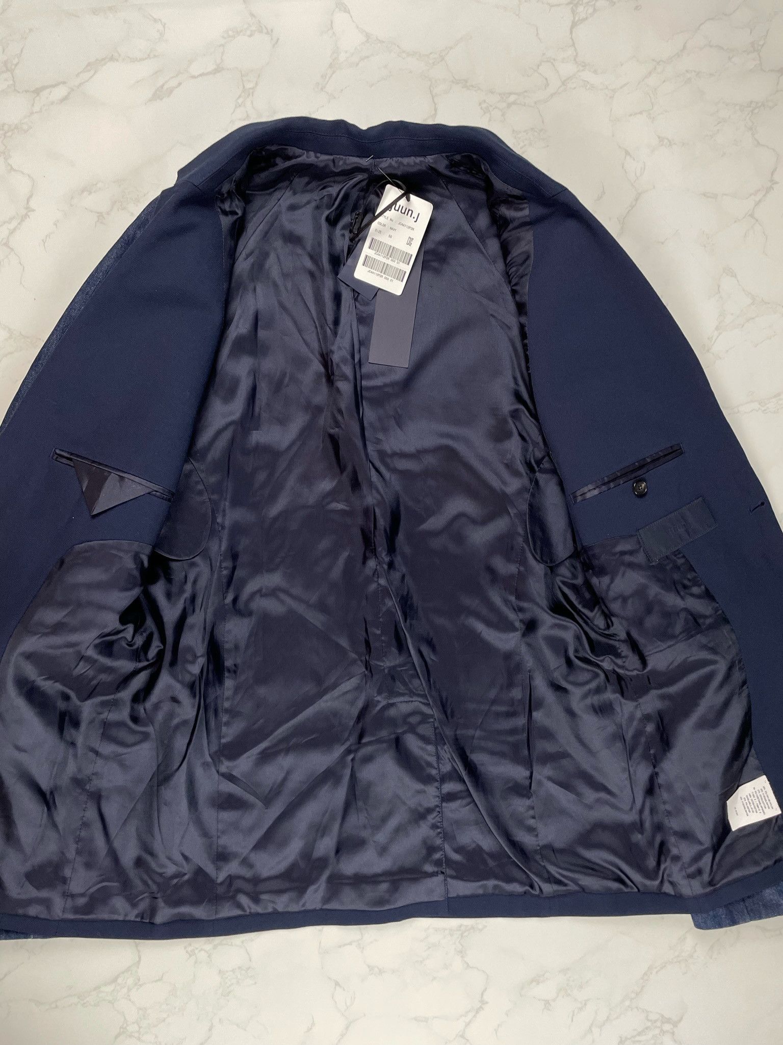 Juun.J 🔥70% OFF🔥 [SALE] Juun. J Navy Denim Sleeve Light Jacket Size US L / EU 52-54 / 3 - 9 Thumbnail