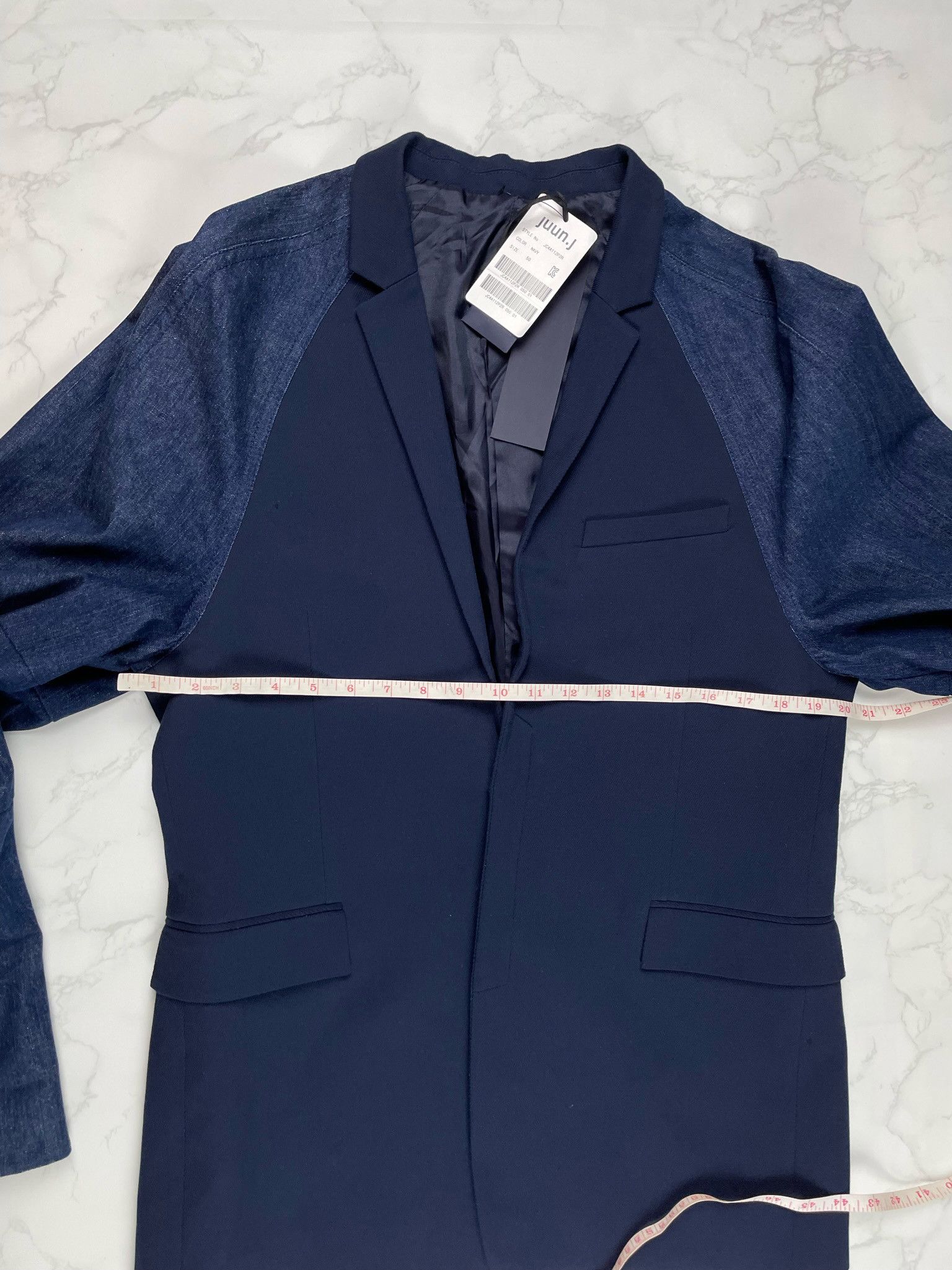 Juun.J 🔥70% OFF🔥 [SALE] Juun. J Navy Denim Sleeve Light Jacket Size US L / EU 52-54 / 3 - 2 Thumbnail