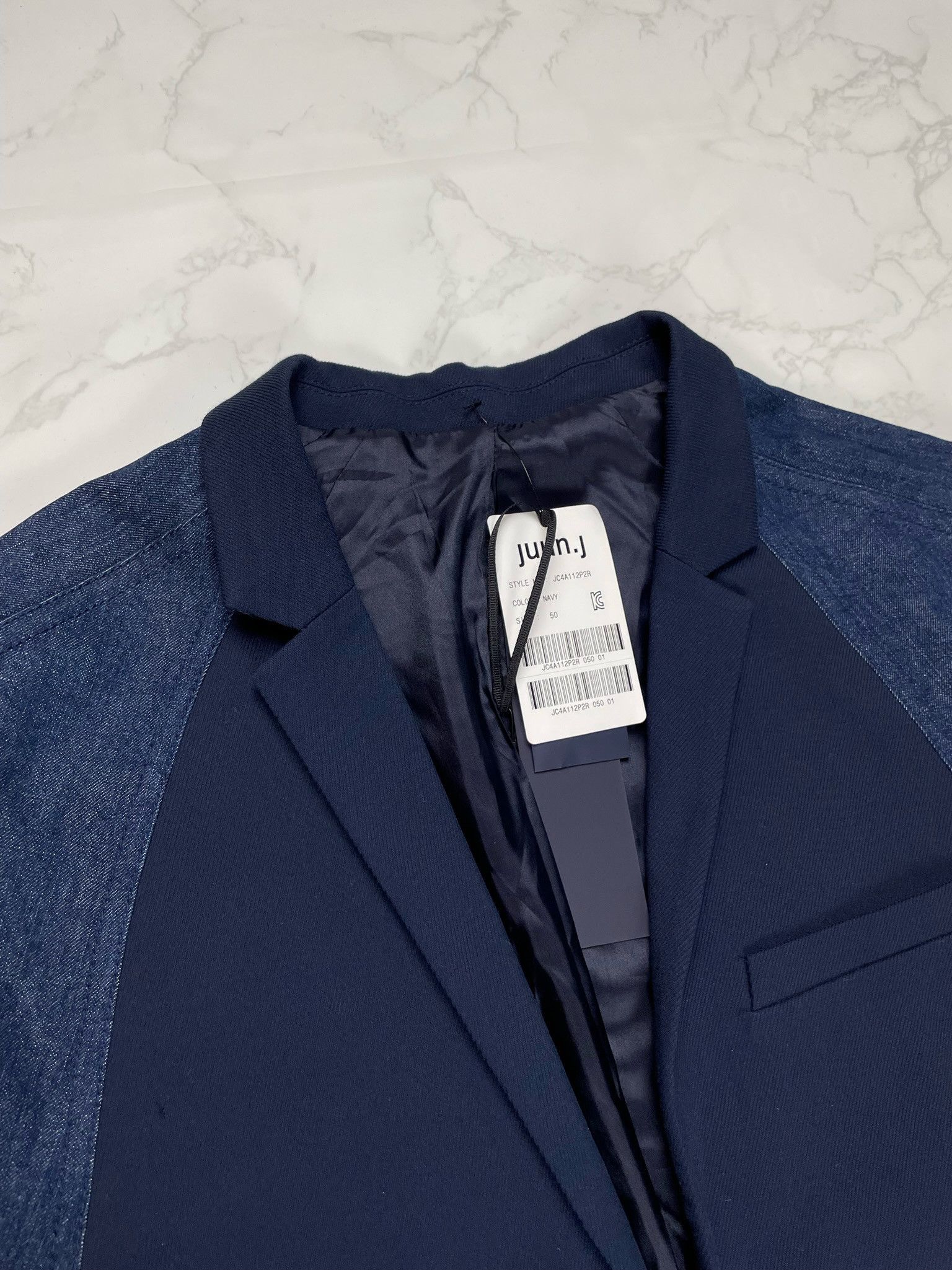 Juun.J 🔥70% OFF🔥 [SALE] Juun. J Navy Denim Sleeve Light Jacket Size US L / EU 52-54 / 3 - 7 Thumbnail