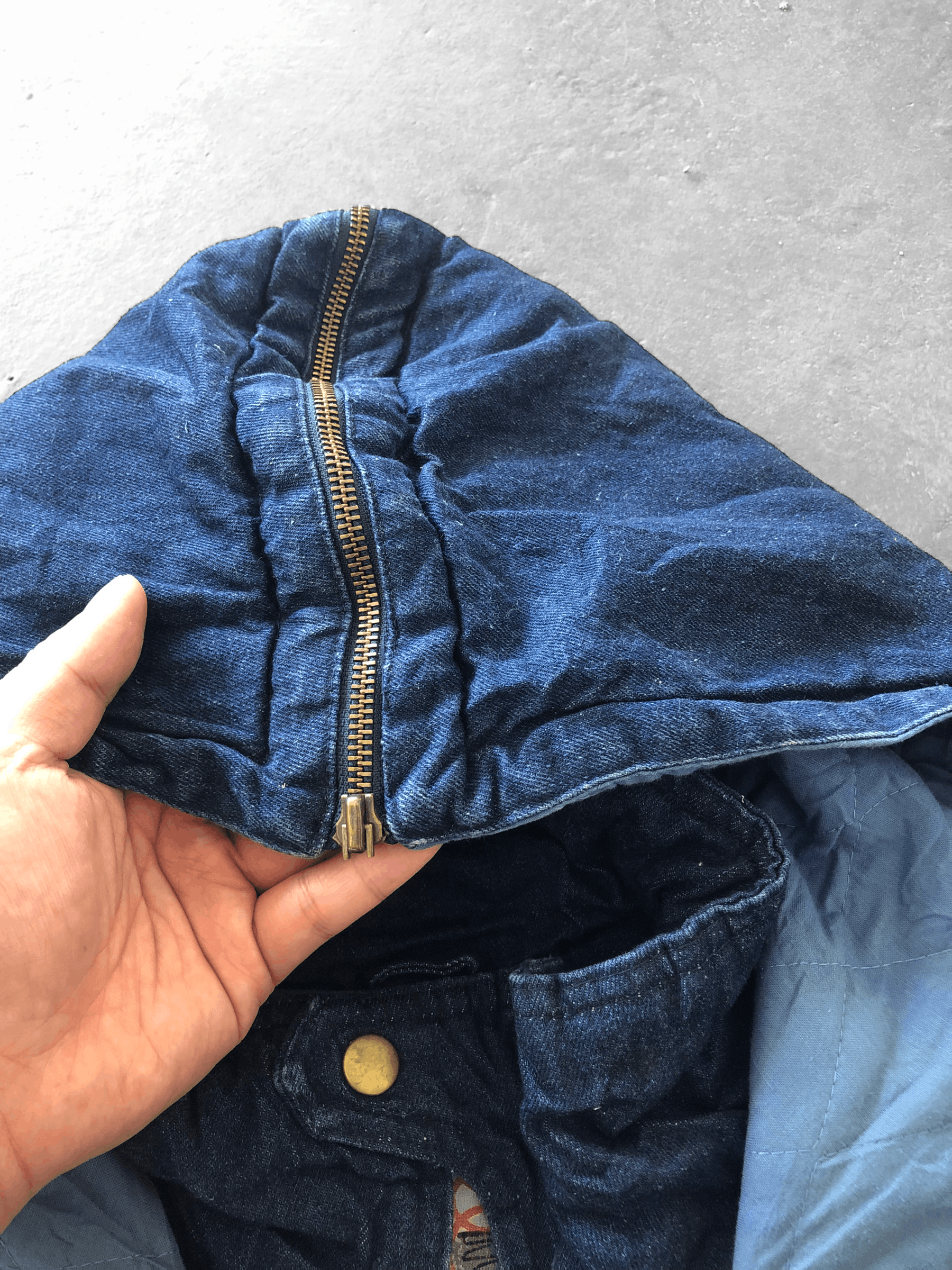 Indigo RARE🔥VINTAGE INDIGO DENIM BAGGY HOODED JACKET Size US L / EU 52-54 / 3 - 14 Thumbnail