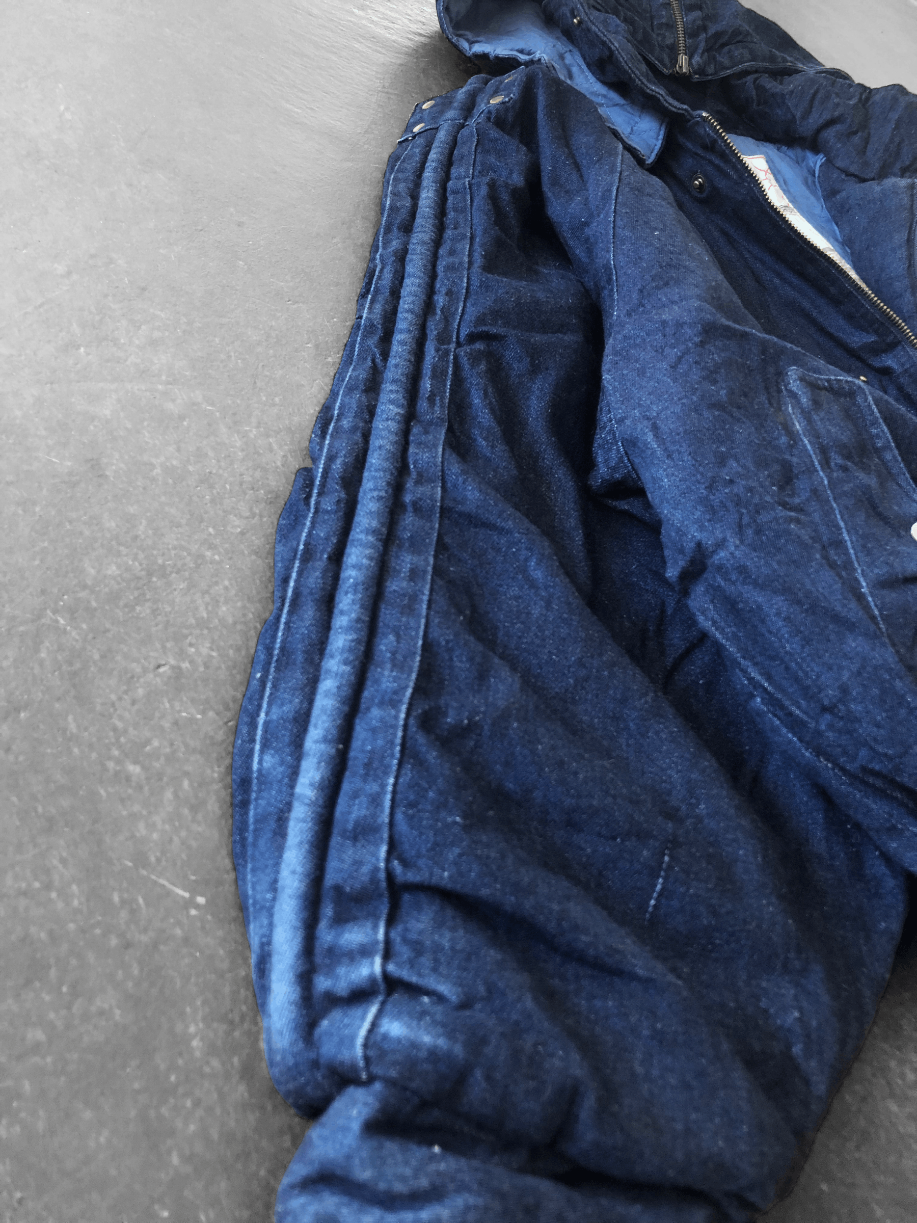 Indigo RARE🔥VINTAGE INDIGO DENIM BAGGY HOODED JACKET Size US L / EU 52-54 / 3 - 5 Thumbnail