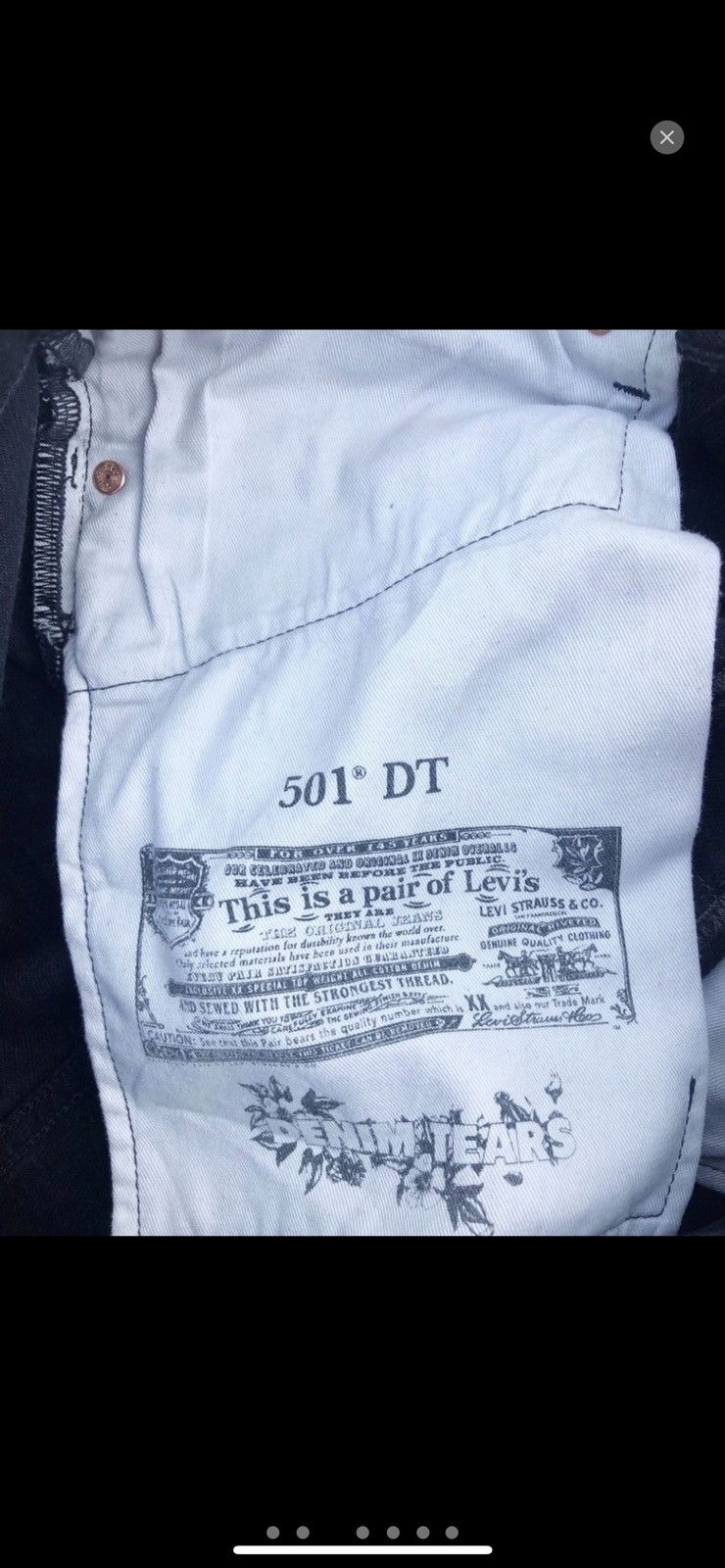 DENIM TEARS Denim Tears Levi's Black Cotton Wreath Jeans Size US 34 / EU 50 - 3 Thumbnail