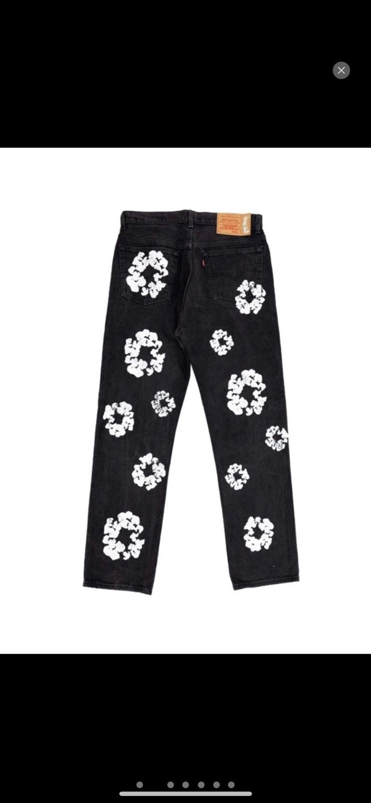 DENIM TEARS Denim Tears Levi's Black Cotton Wreath Jeans Size US 34 / EU 50 - 2 Thumbnail
