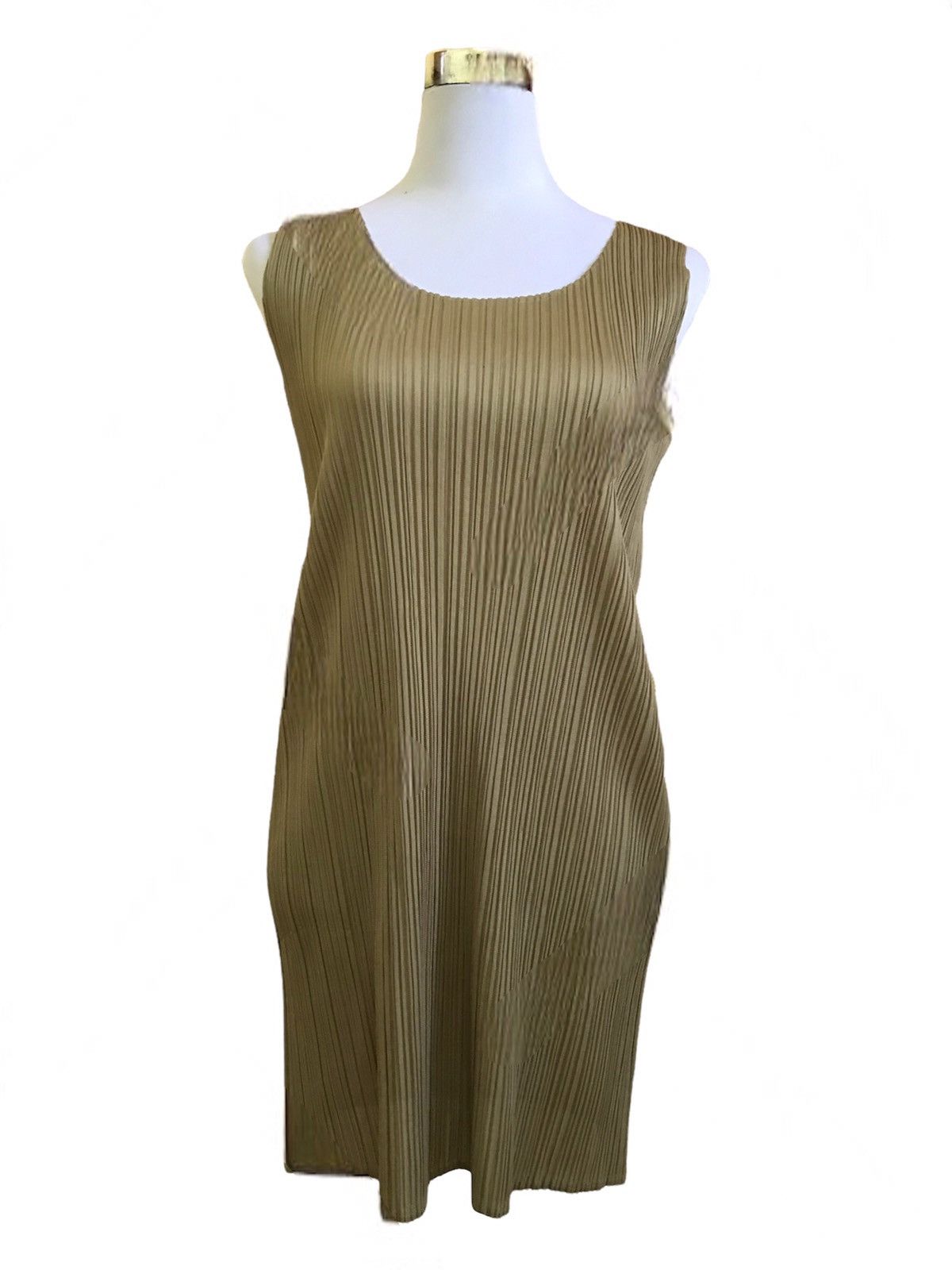 image of Archival Clothing Pleats Please By Issey Miyake Pleated Midi Dress in Brown, Men's (Size XS)