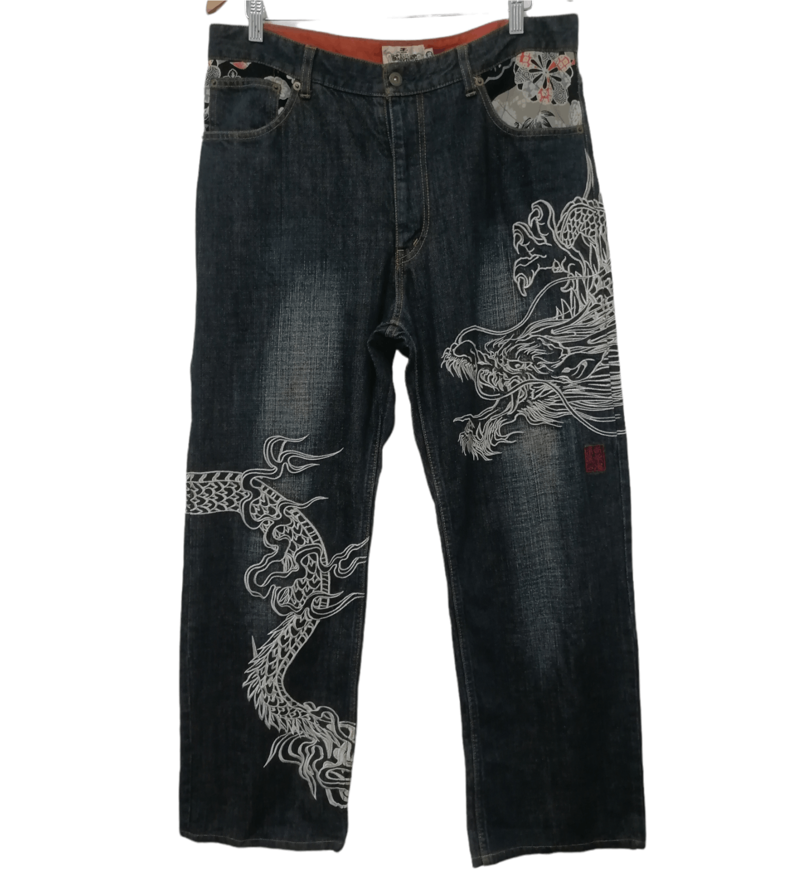 Rare Karakuri Tamashii Embroidered Dragon Jeans