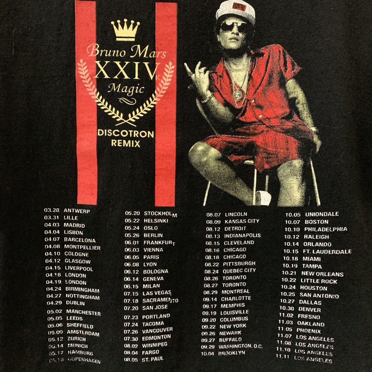 Band Tees BRUNO MARS WORLD TOUR Size US L / EU 52-54 / 3 - 4 Thumbnail